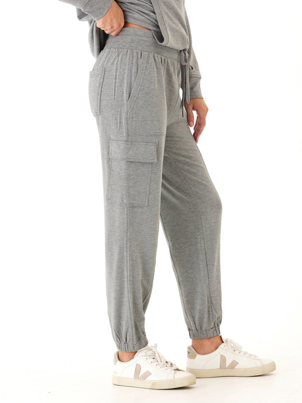 Margot Feather Fleece Cargo Joggers - Relaxed Fit Lounge Pants