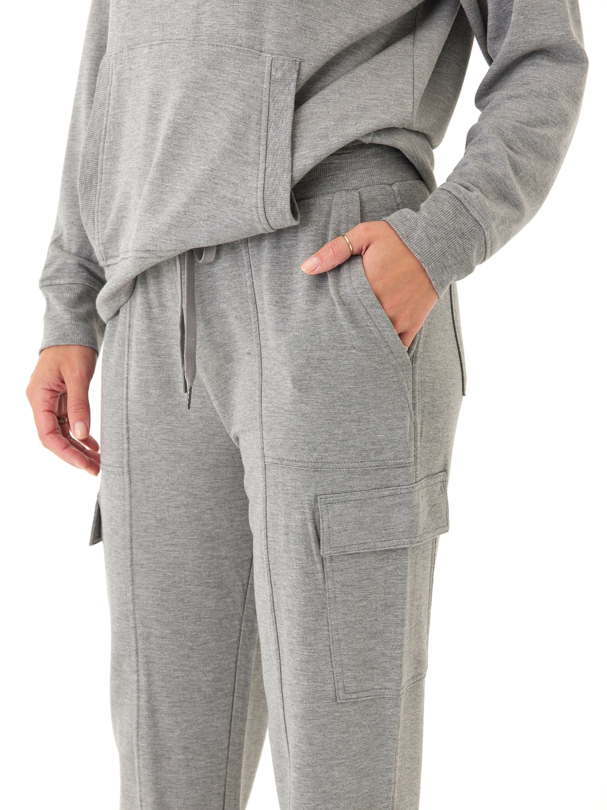 Margot Feather Fleece Cargo Joggers - Relaxed Fit Lounge Pants
