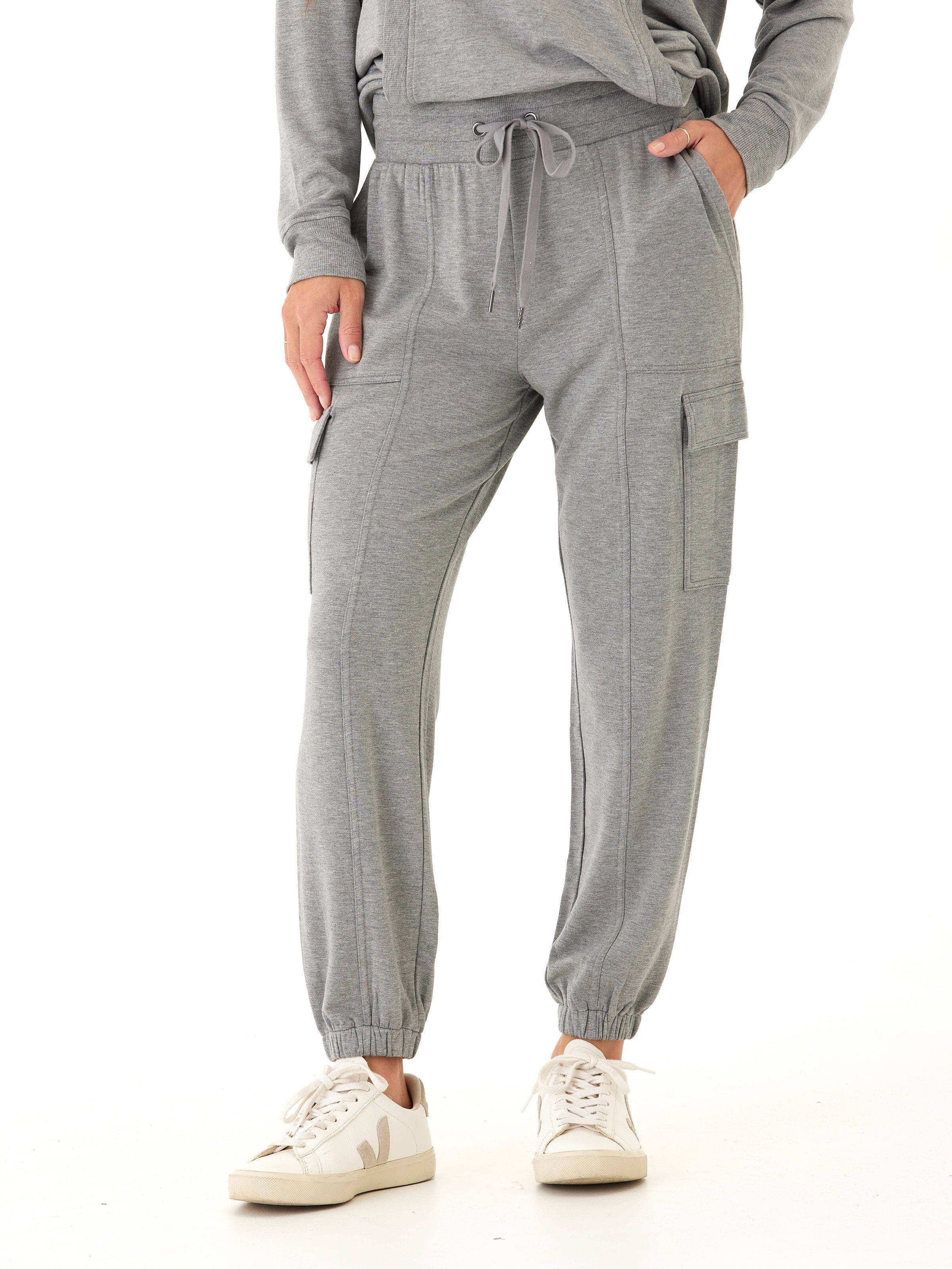 Margot Feather Fleece Cargo Joggers - Relaxed Fit Lounge Pants