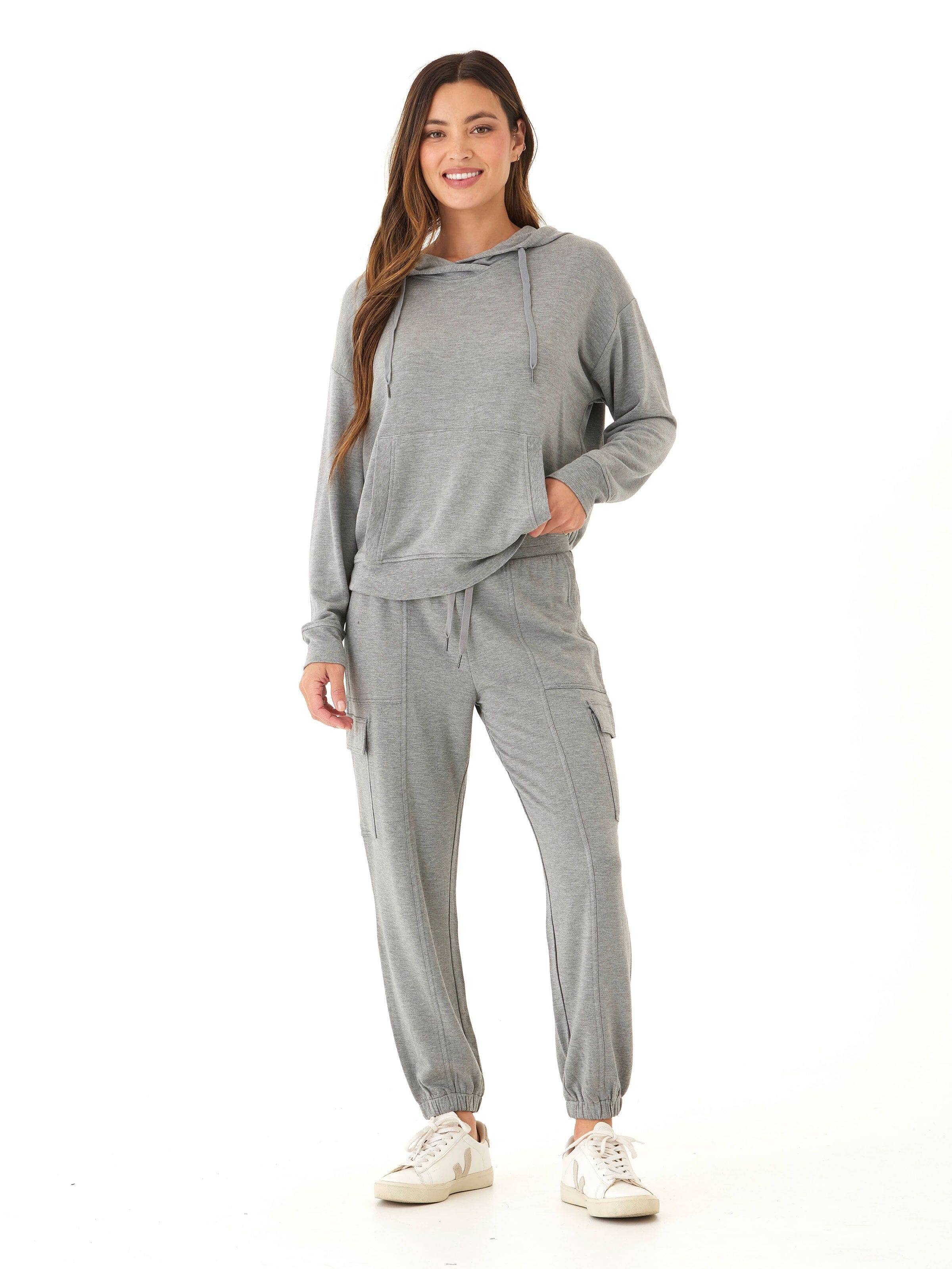 Margot Feather Fleece Cargo Joggers - Relaxed Fit Lounge Pants