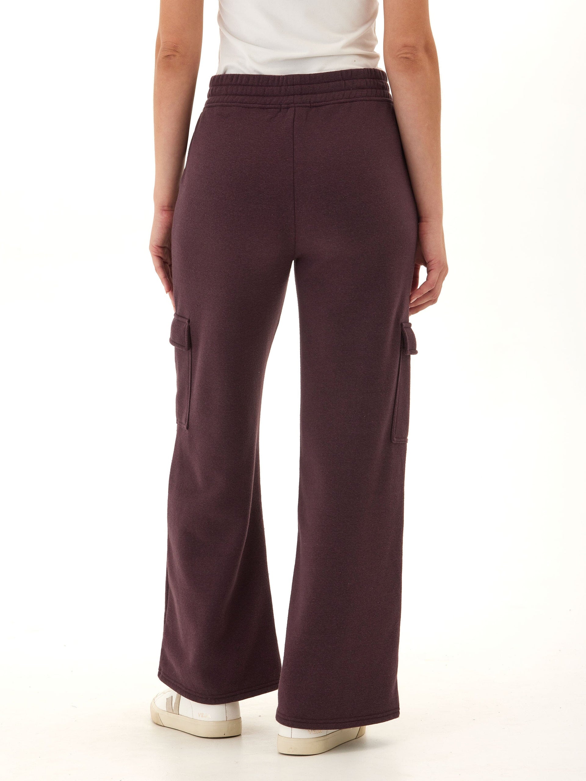 Kienna Triblend Fleece Cargo Pants - Wide Leg Utility Joggers