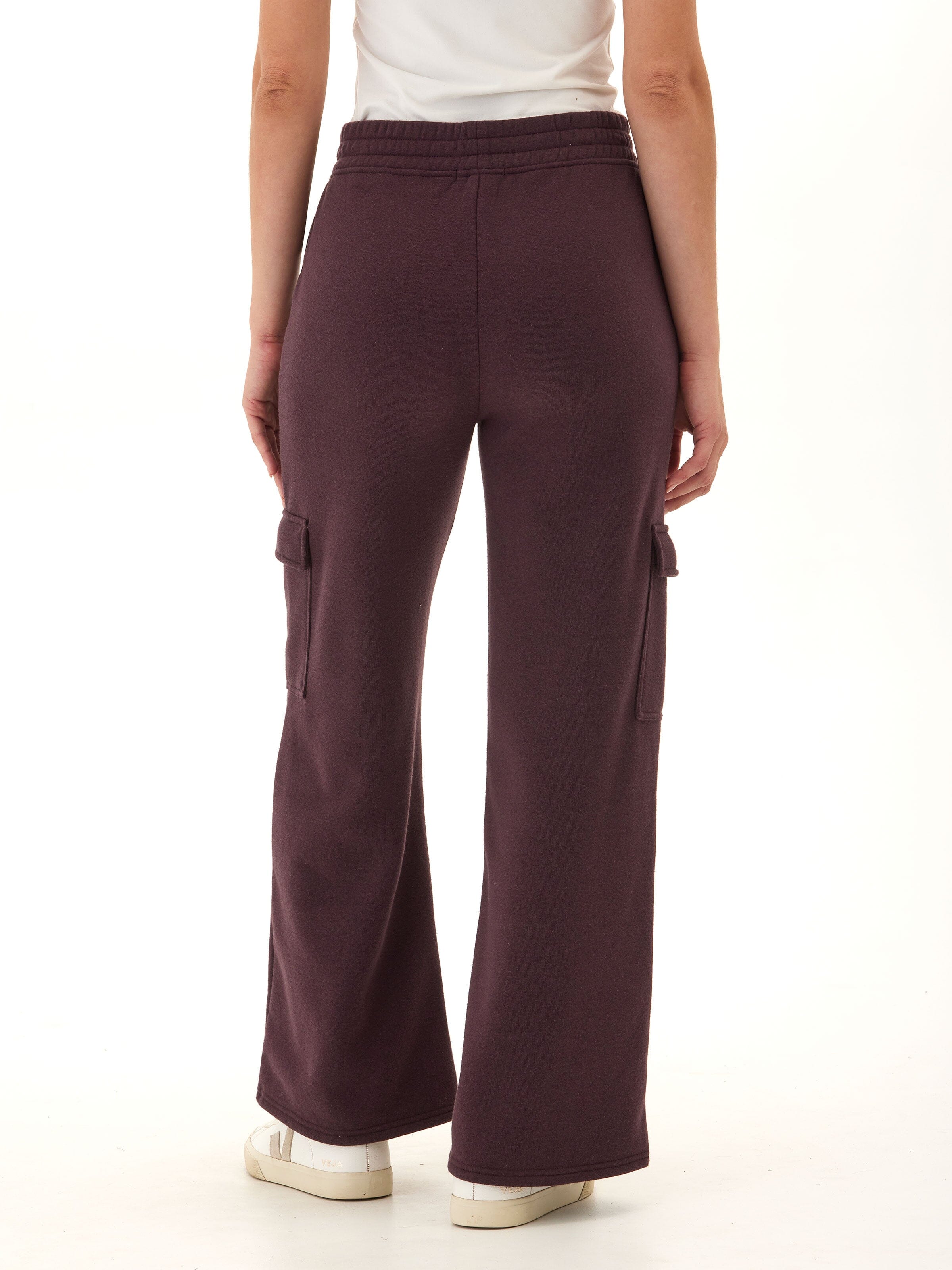Kienna Triblend Fleece Cargo Pants - Wide Leg Utility Joggers