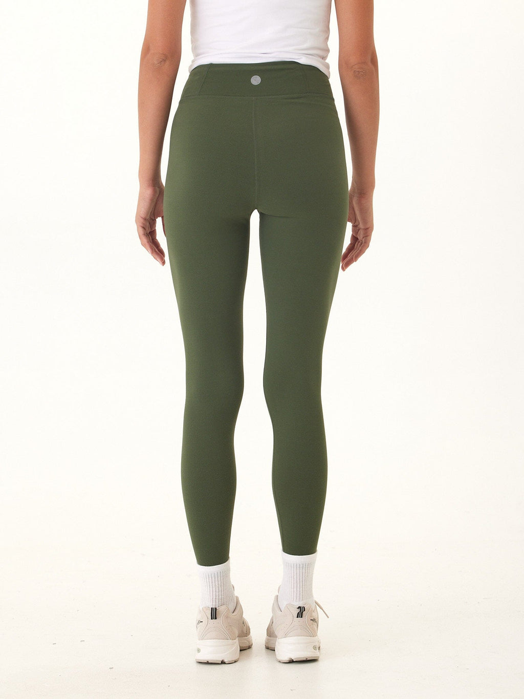 Elena High Rise 7/8 Legging in Olive Green - Fitted Ankle Length