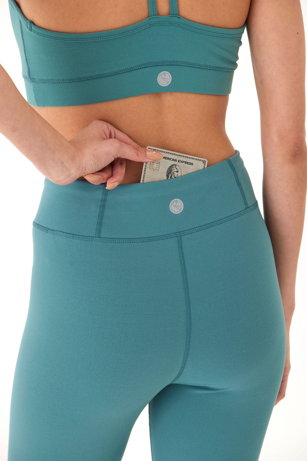 Elena High Rise 7/8 Legging in Muted Teal - Athletic Ankle Length