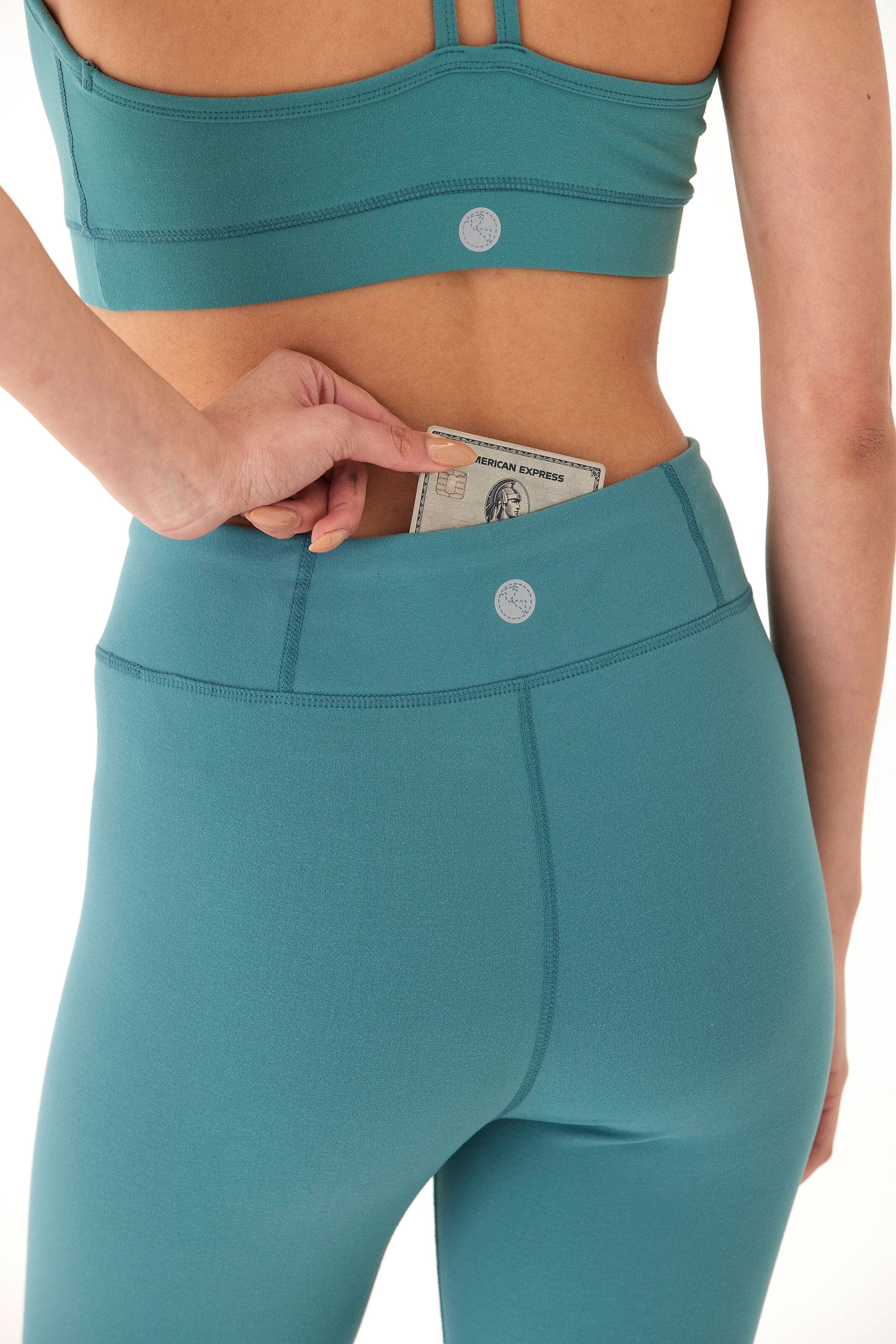 Elena High Rise 7/8 Legging in Muted Teal - Athletic Ankle Length