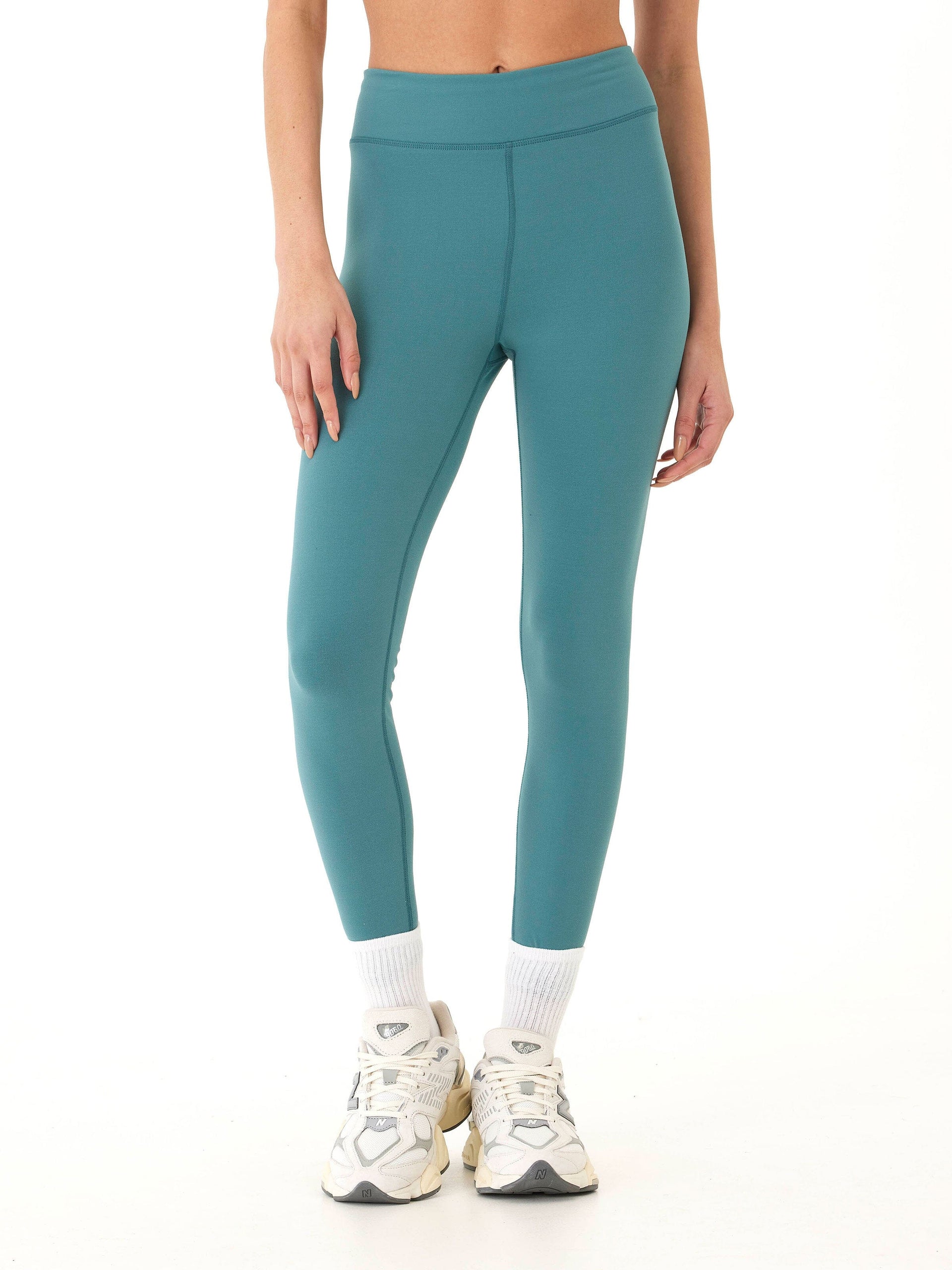 Elena High Rise 7/8 Legging in Muted Teal - Athletic Ankle Length
