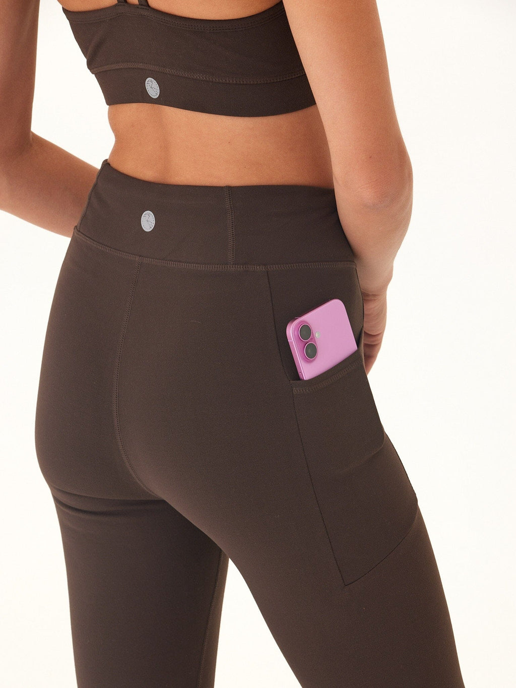 Elena High Rise Pocket 7/8 Legging in Dark Brown