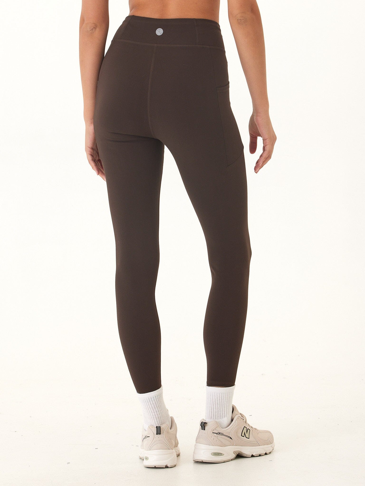 Elena High Rise Pocket 7/8 Legging in Dark Brown