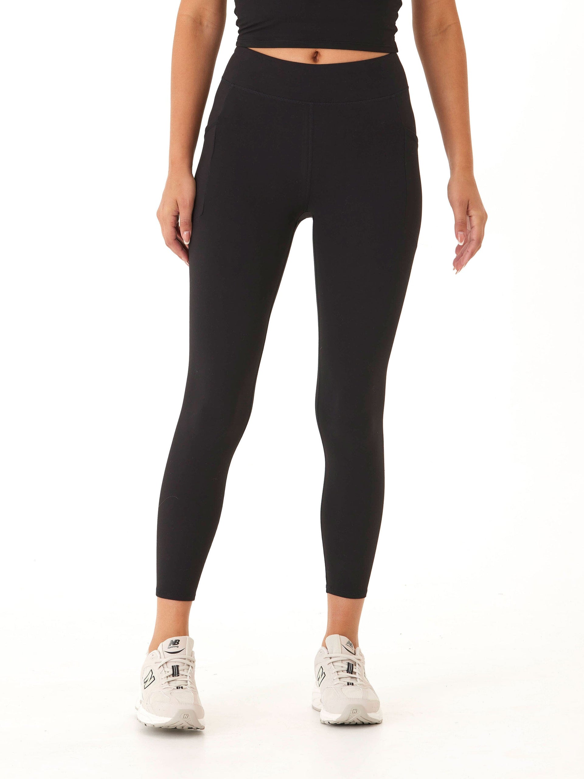 Elena High Rise Pocket 7/8 Legging - Black Performance Leggings