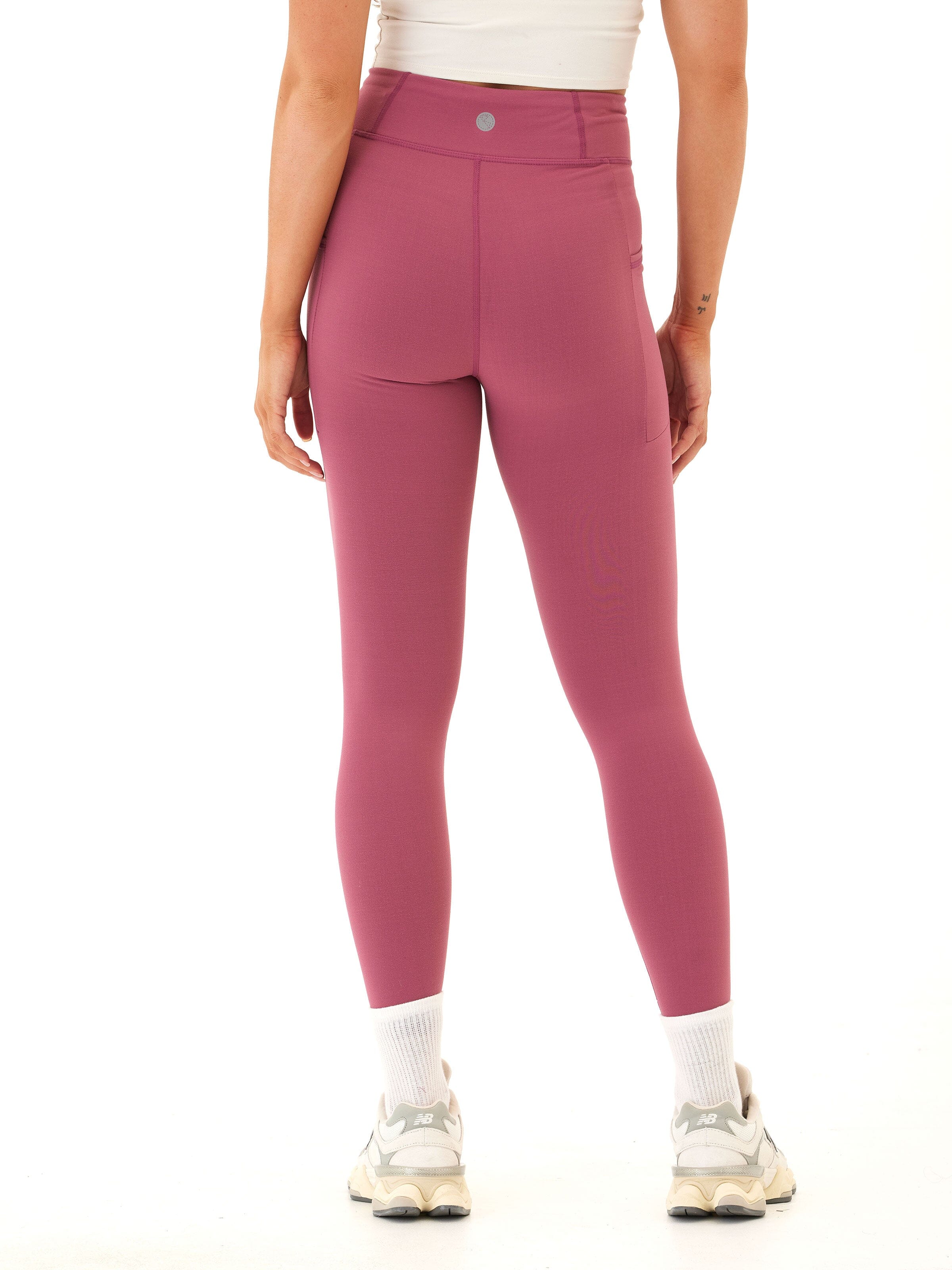 Elena High Rise Pocket 7/8 Legging - Mauve Dusty-Rose Ankle Yoga