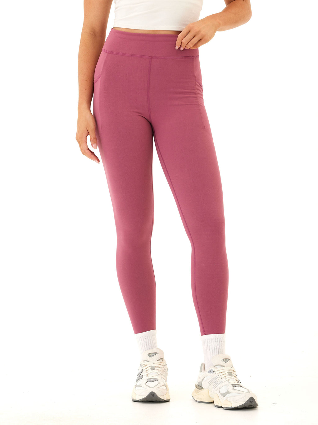 Elena High Rise Pocket 7/8 Legging - Mauve Dusty-Rose Ankle Yoga