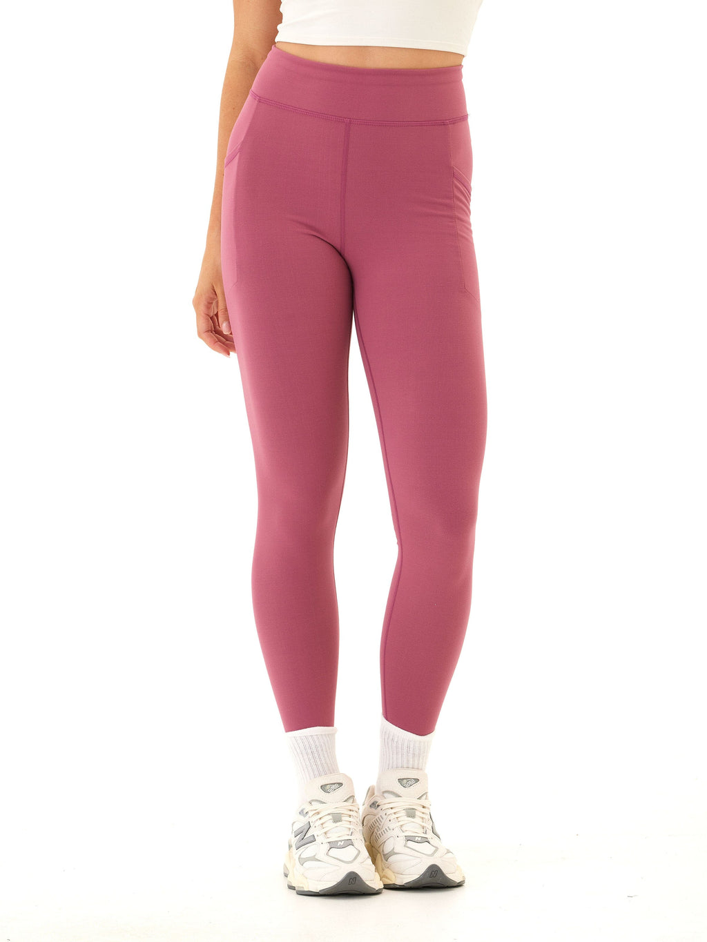 Elena High Rise Pocket 7/8 Legging - Mauve Dusty-Rose Ankle Yoga