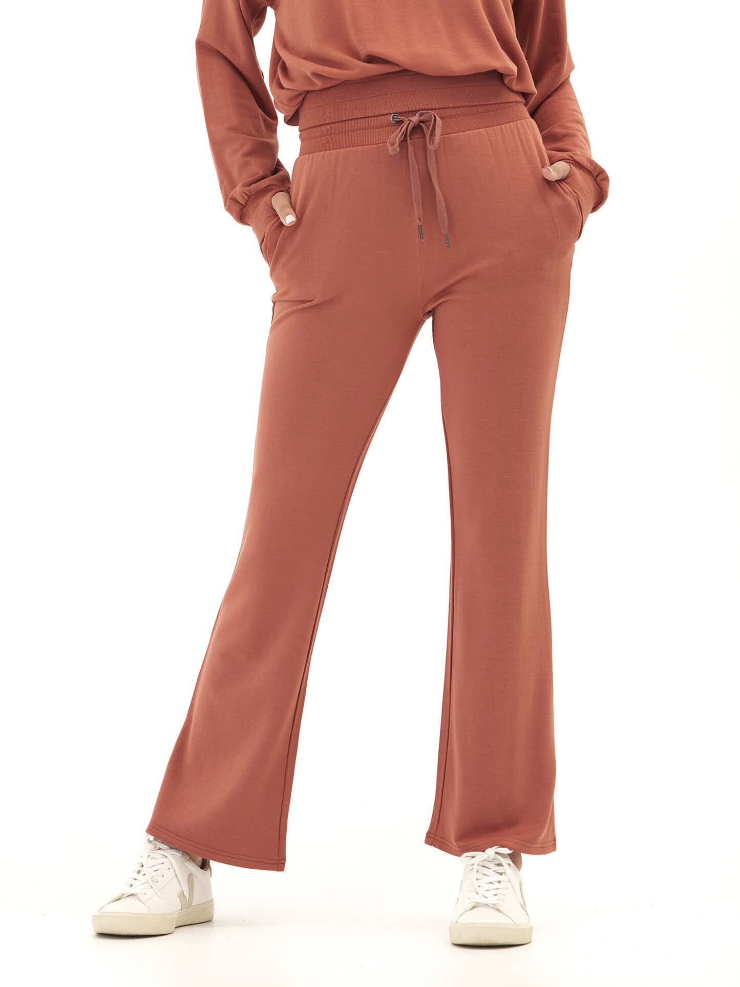 Feather Fleece Flare Hem Pant - Buttery Soft High-Waisted Loungewear