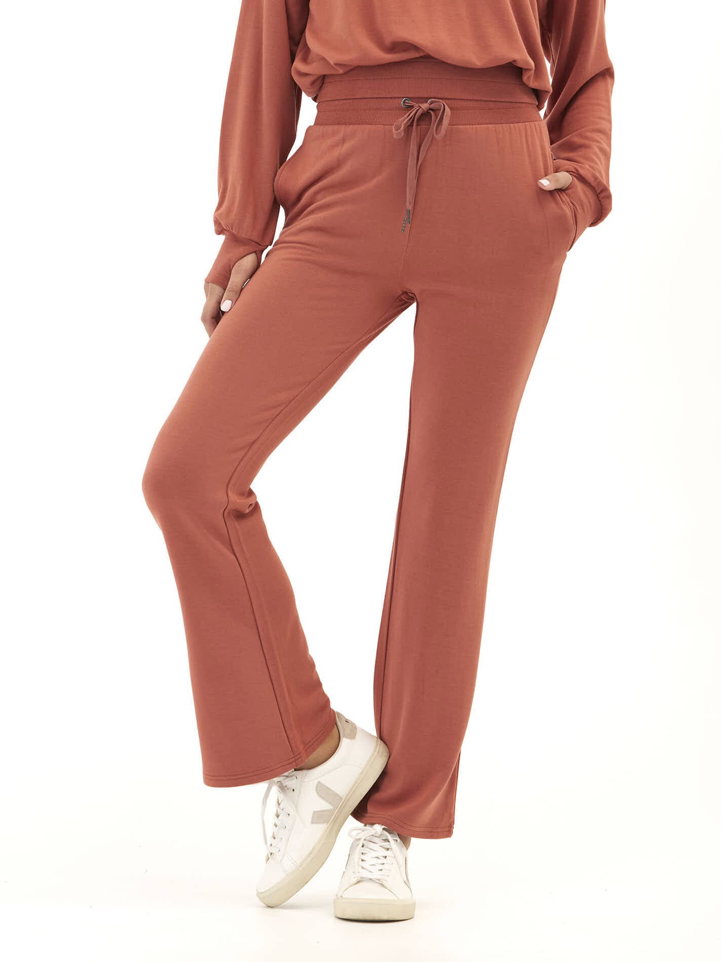 Feather Fleece Flare Hem Pant - Buttery Soft High-Waisted Loungewear