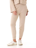Close-up view of the Rowena Triblend Fleece Jogger featuring an elastic waistband and soft-touch fabric.