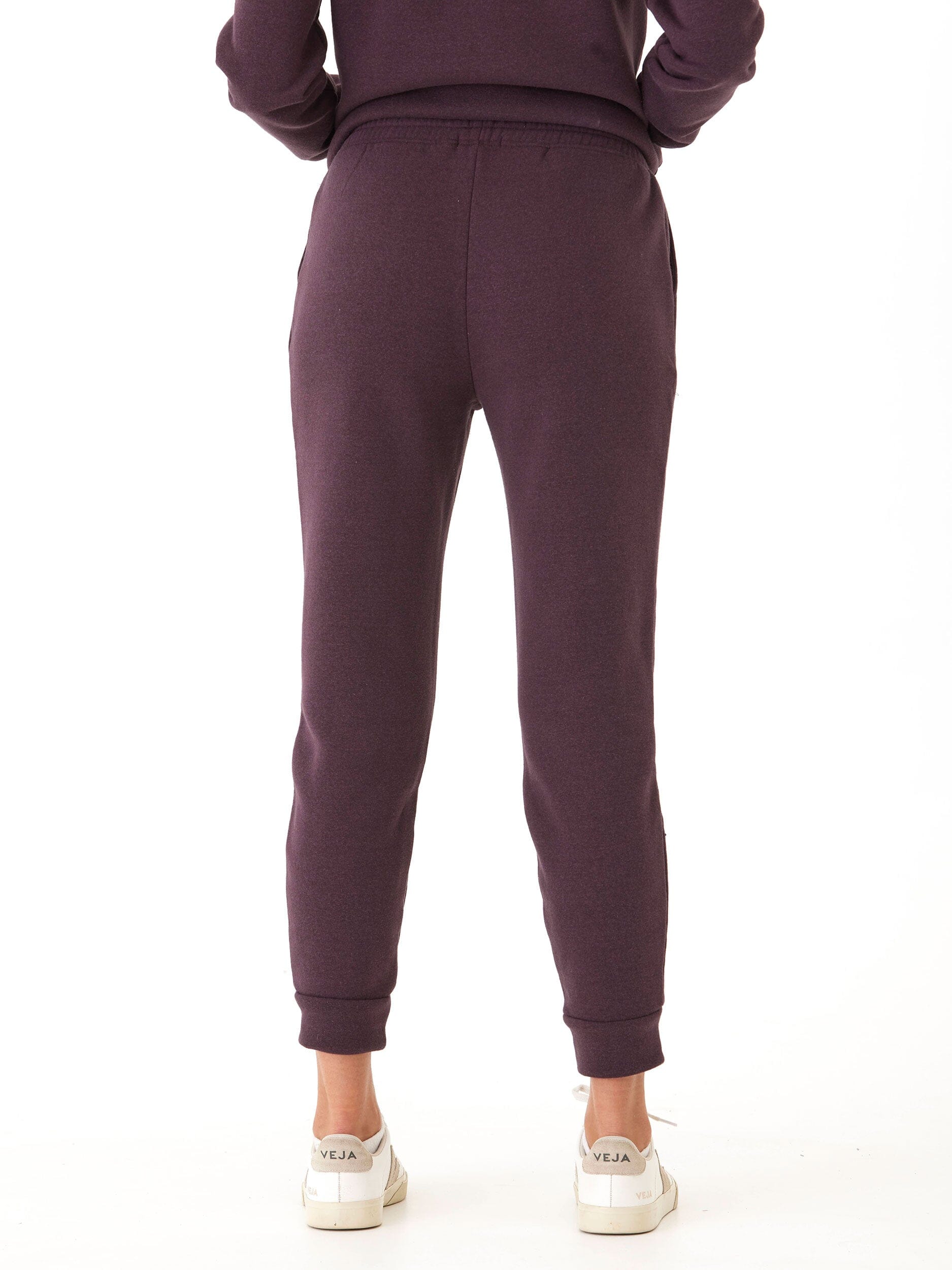 Rowena Women's Triblend Fleece Joggers - Relaxed Fit Deep Plum