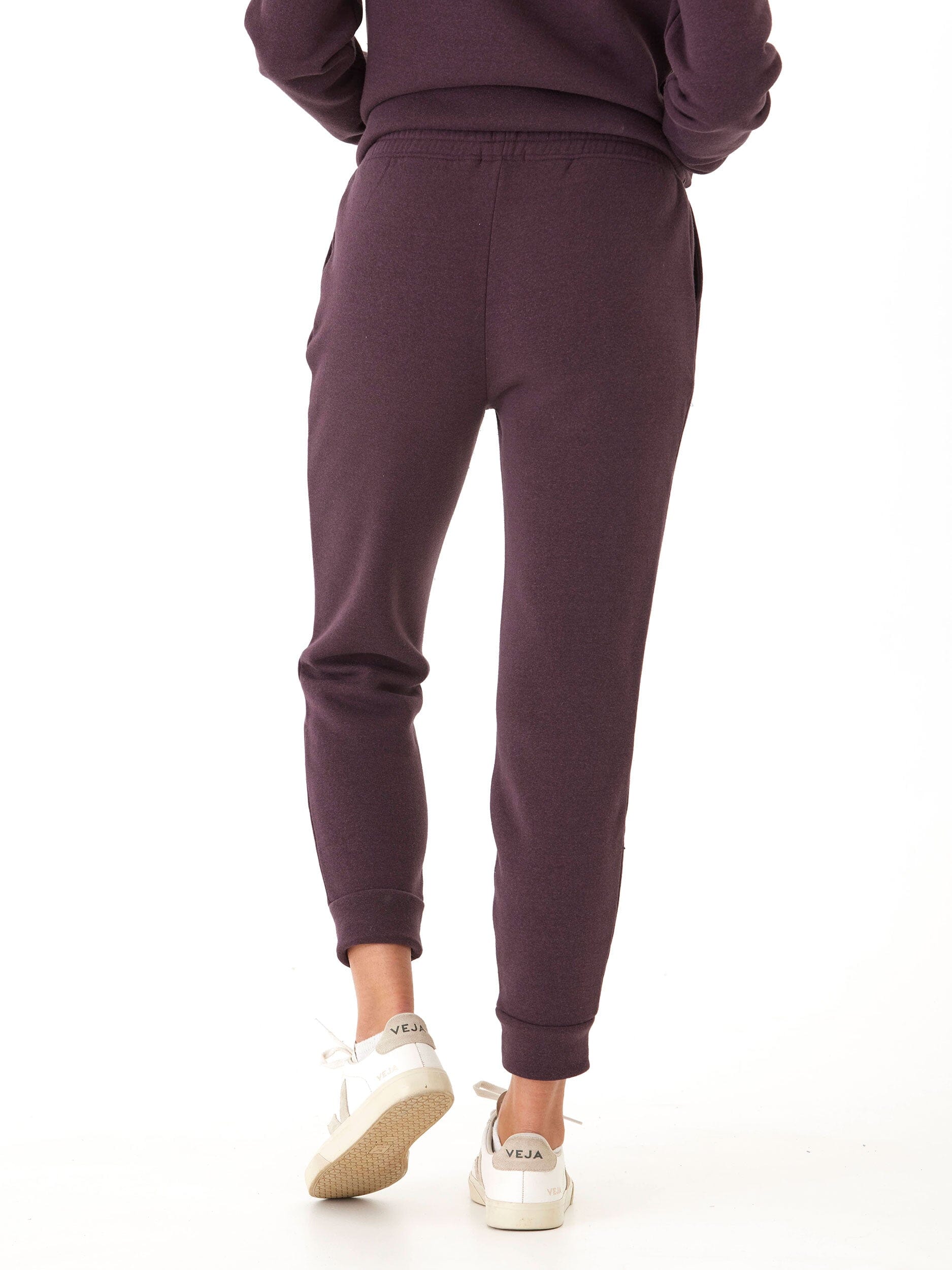 Rowena Women's Triblend Fleece Joggers - Relaxed Fit Deep Plum