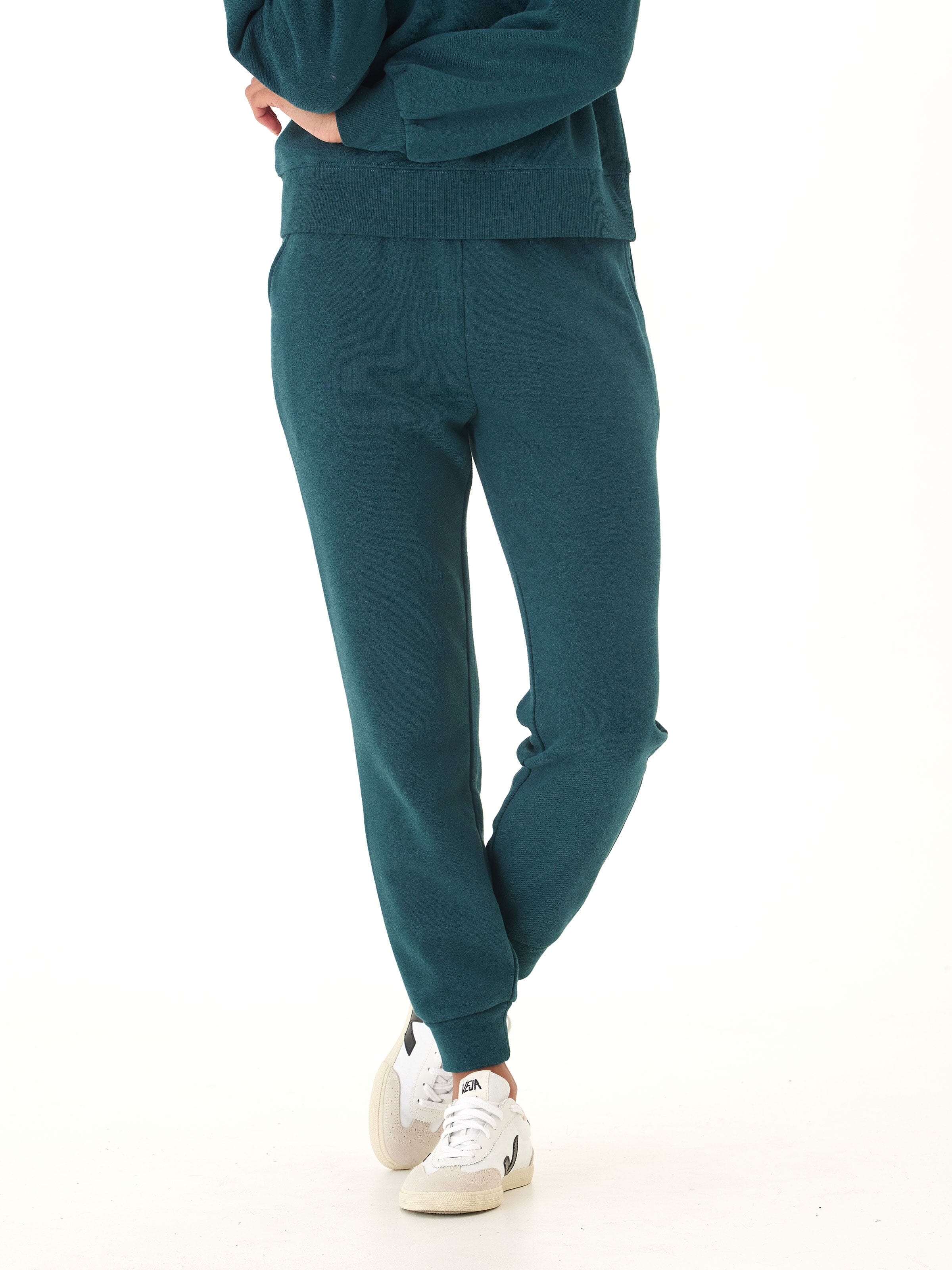 Women’s Triblend Fleece Joggers in Teal and Dark Green