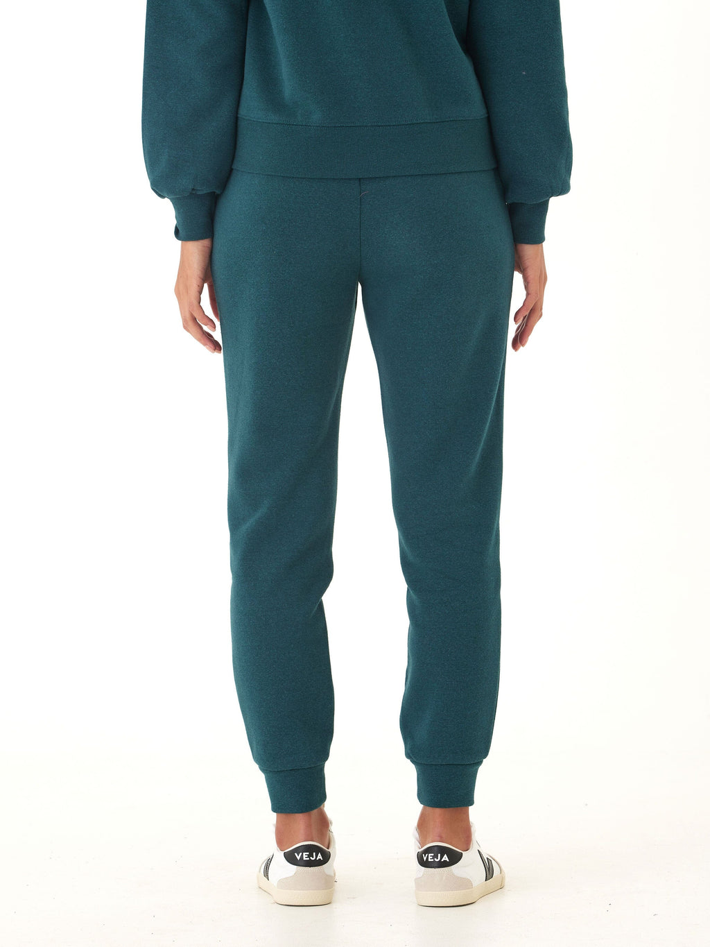 Women’s Triblend Fleece Joggers in Teal and Dark Green