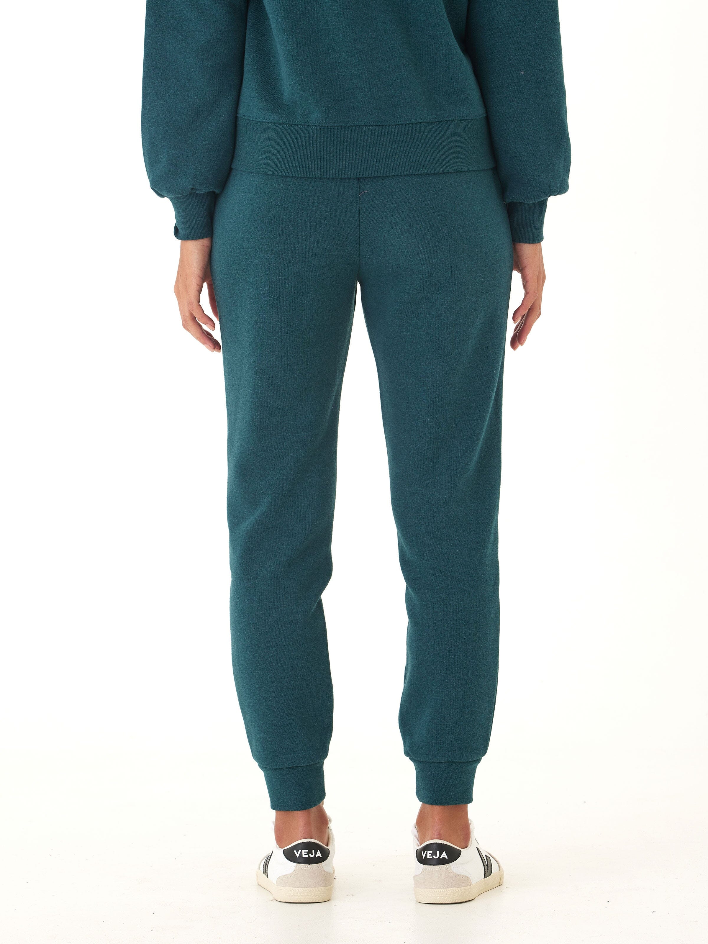 Women’s Triblend Fleece Joggers in Teal and Dark Green