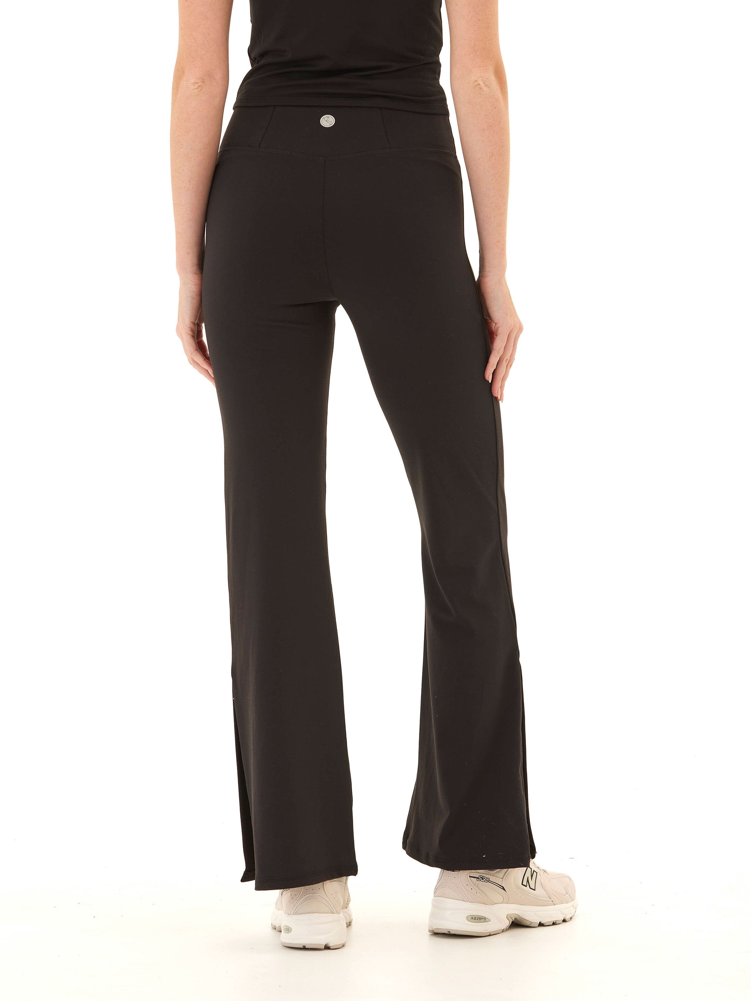 Maybella High Rise Flare Legging in Black - Fitted Athleisure