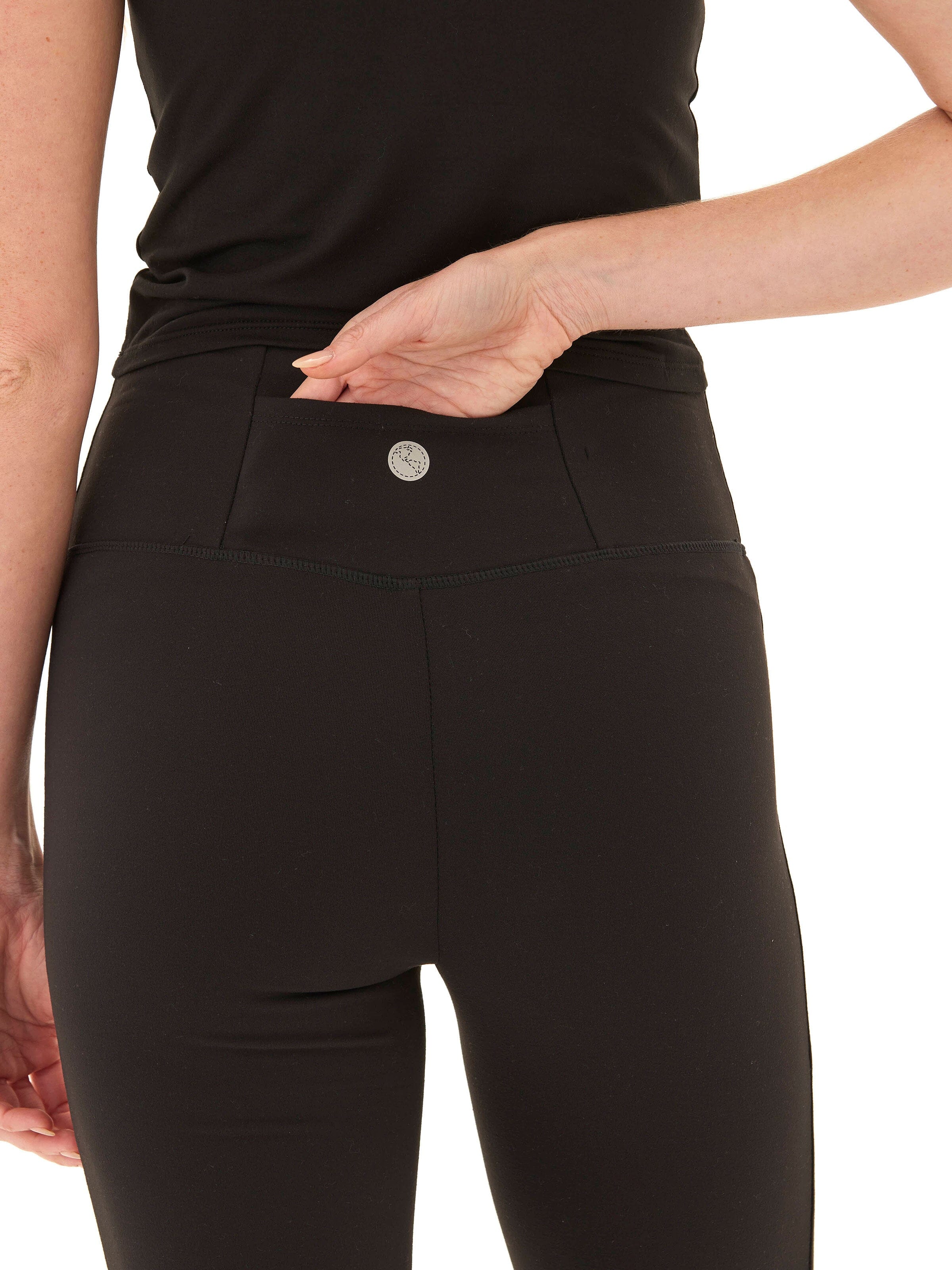 Maybella High Rise Flare Legging in Black - Fitted Athleisure