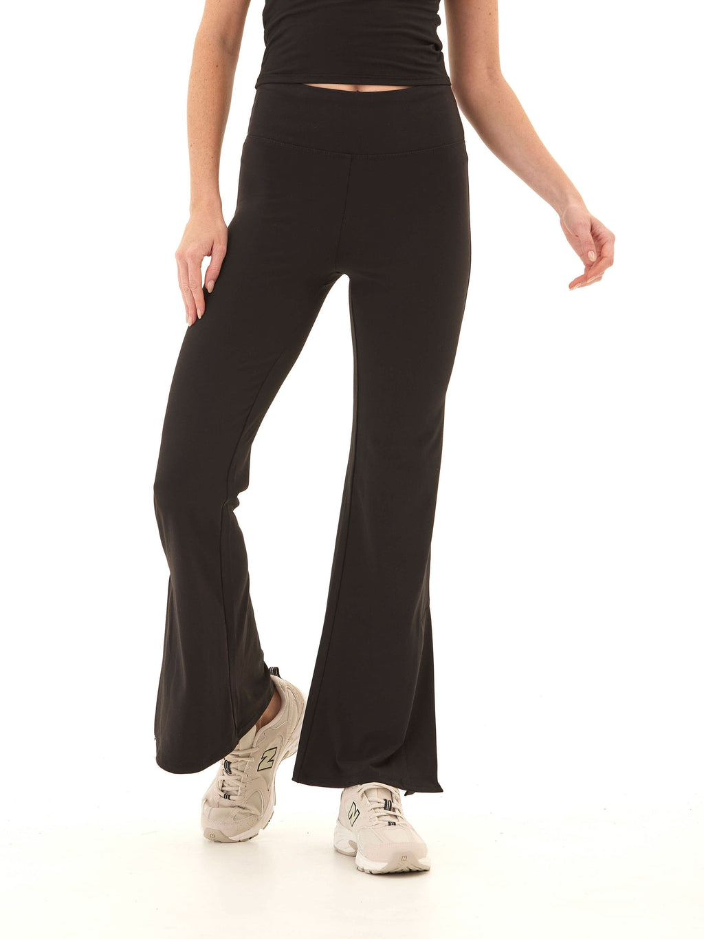 Maybella High Rise Flare Legging in Black - Fitted Athleisure
