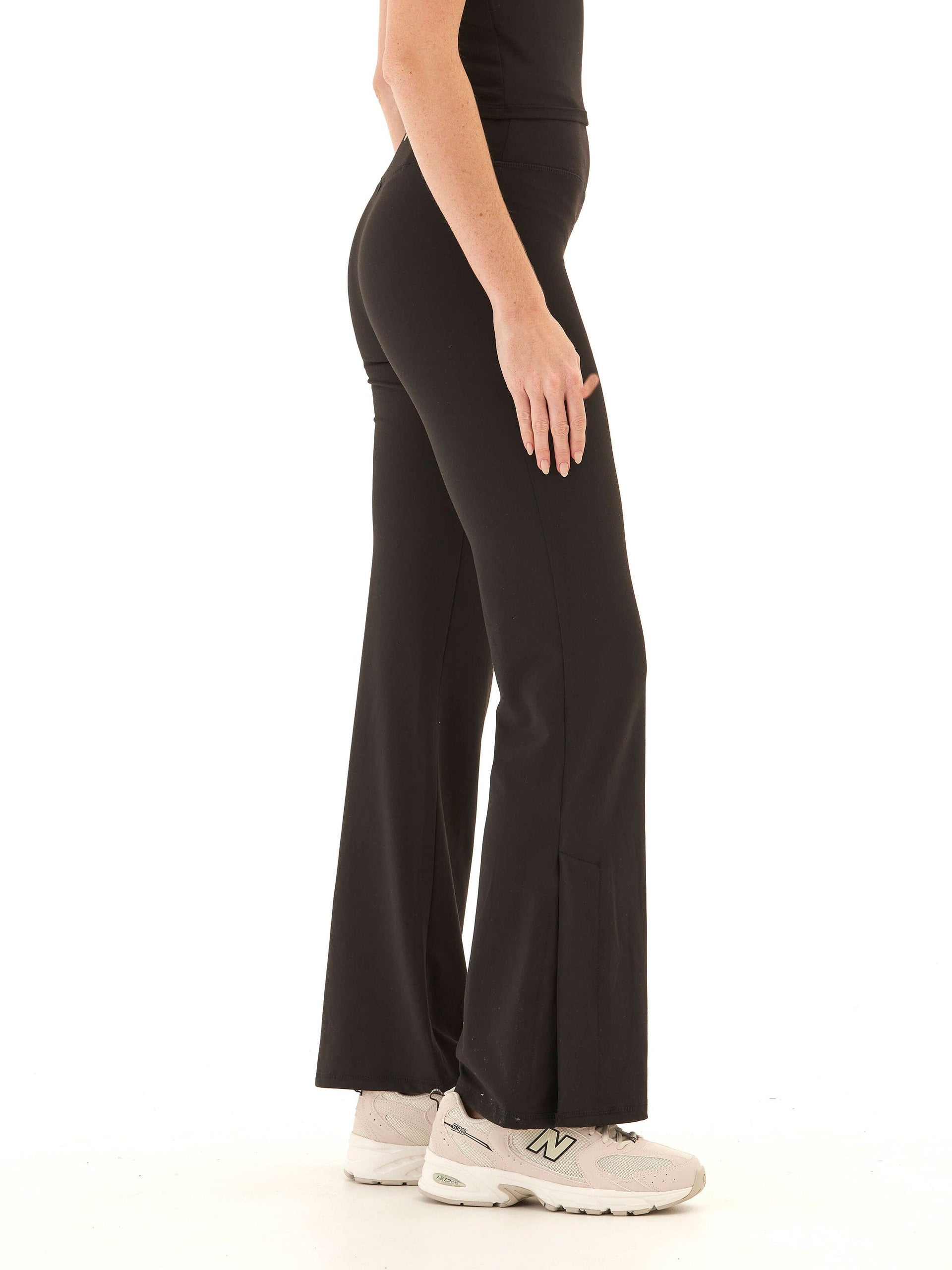 Maybella High Rise Flare Legging in Black - Fitted Athleisure