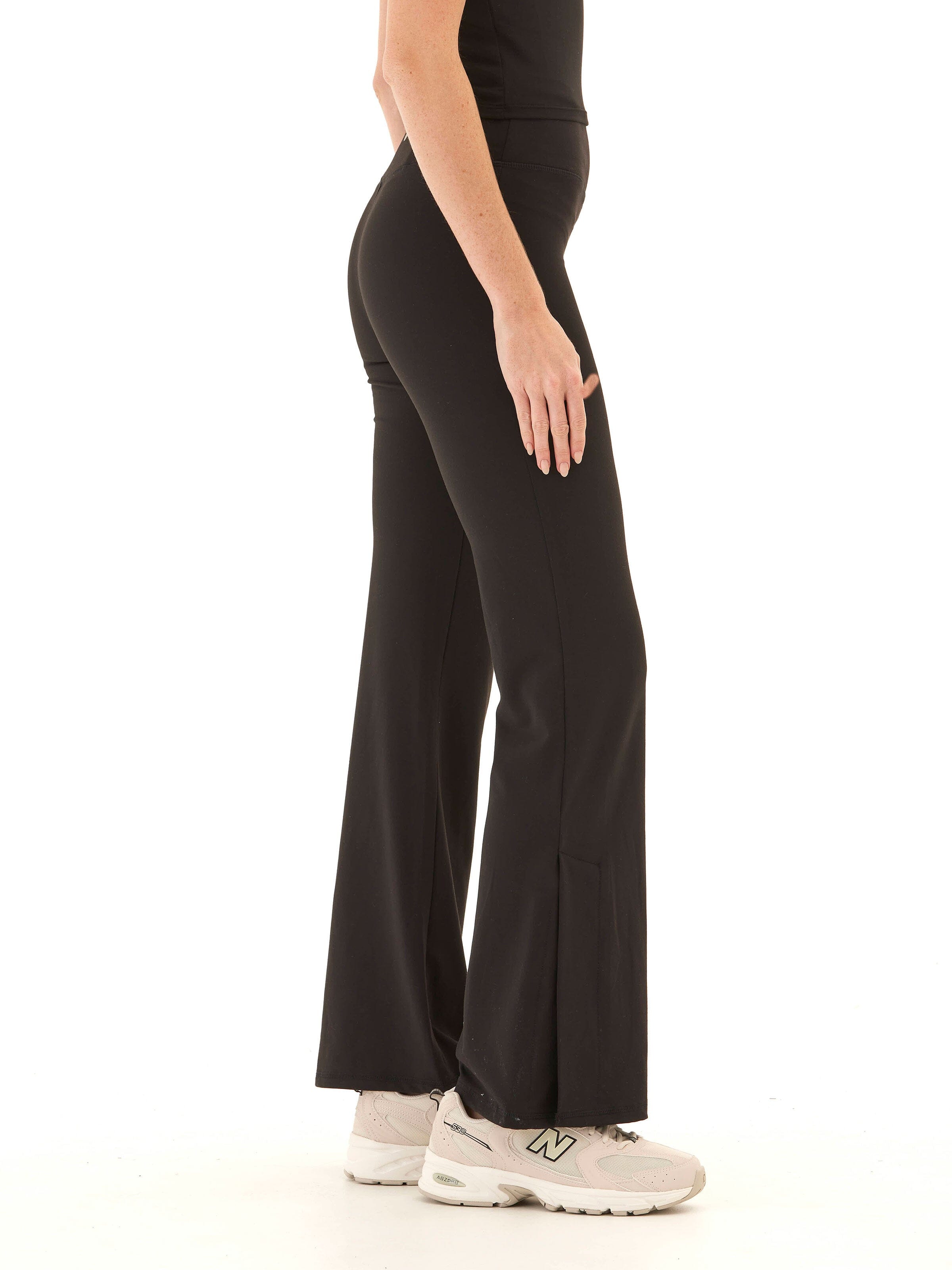 Maybella High Rise Flare Legging in Black - Fitted Athleisure