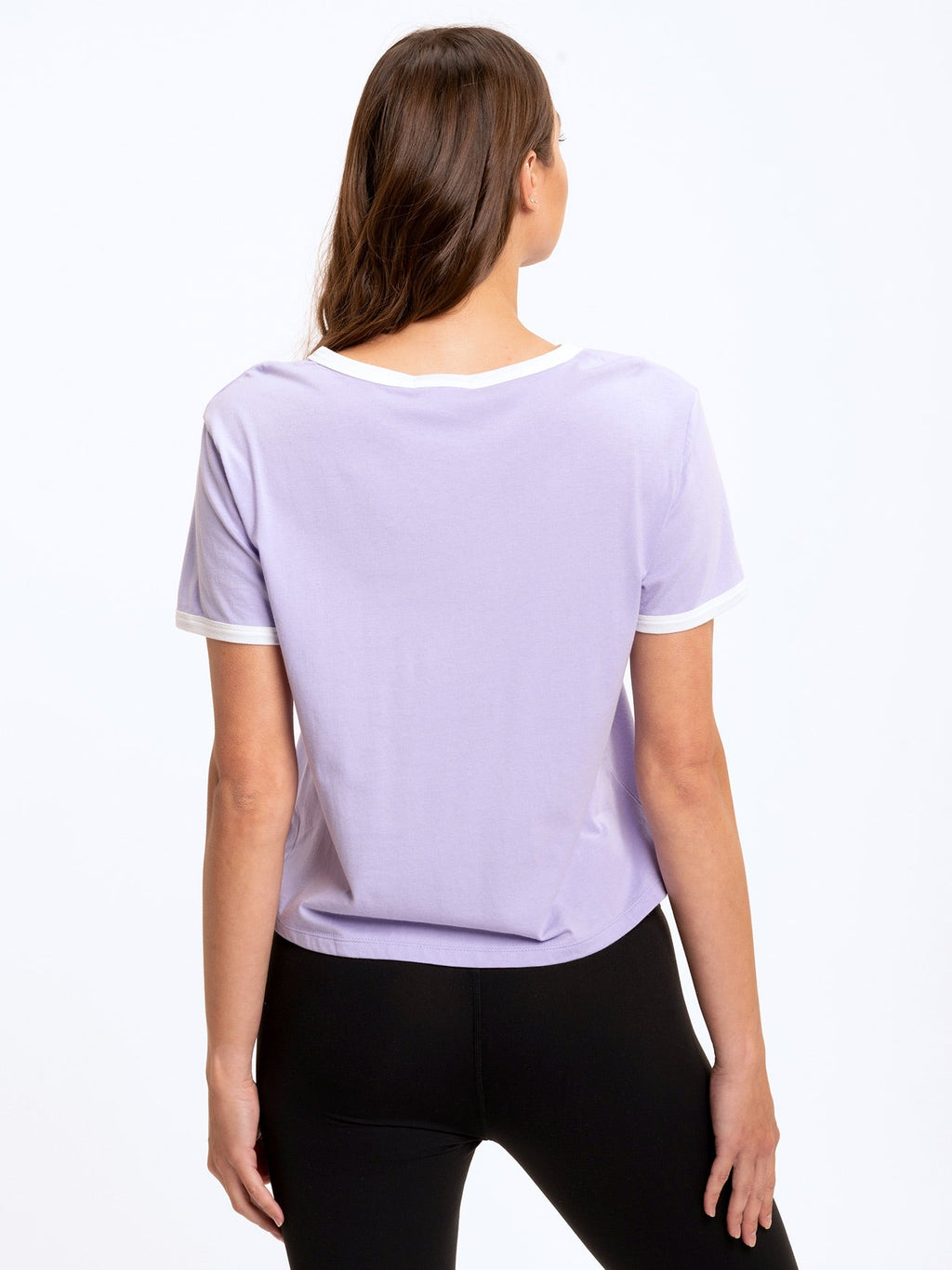 Women's Clea Crop Ringer Tee - Retro Sporty Cotton Modal Top