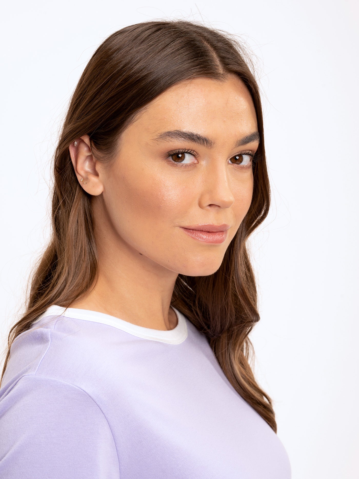 Women's Clea Crop Ringer Tee - Retro Sporty Cotton Modal Top