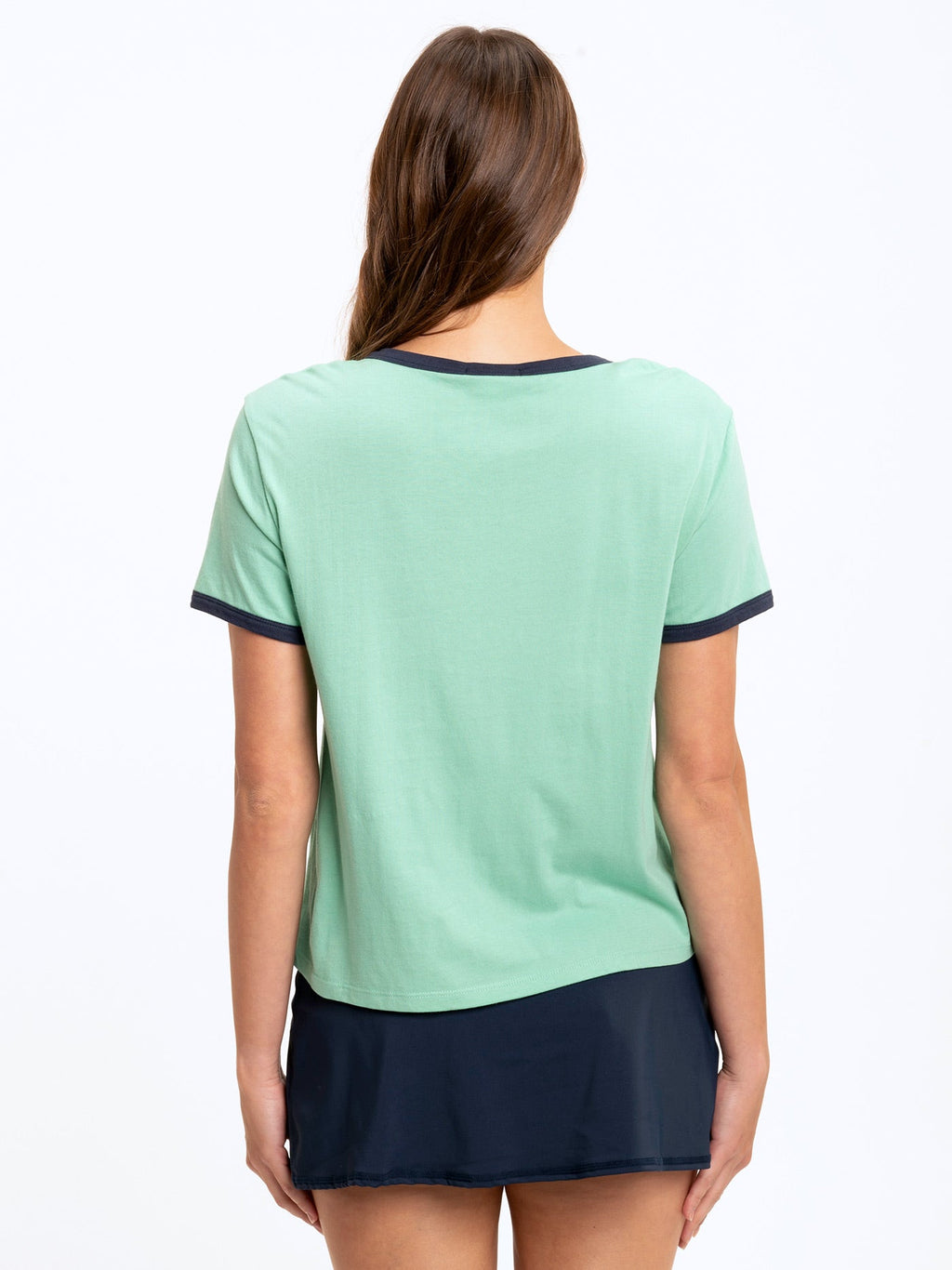 Clea Crop Ringer Tee: Soft Organic Cotton Modal Baby Tee