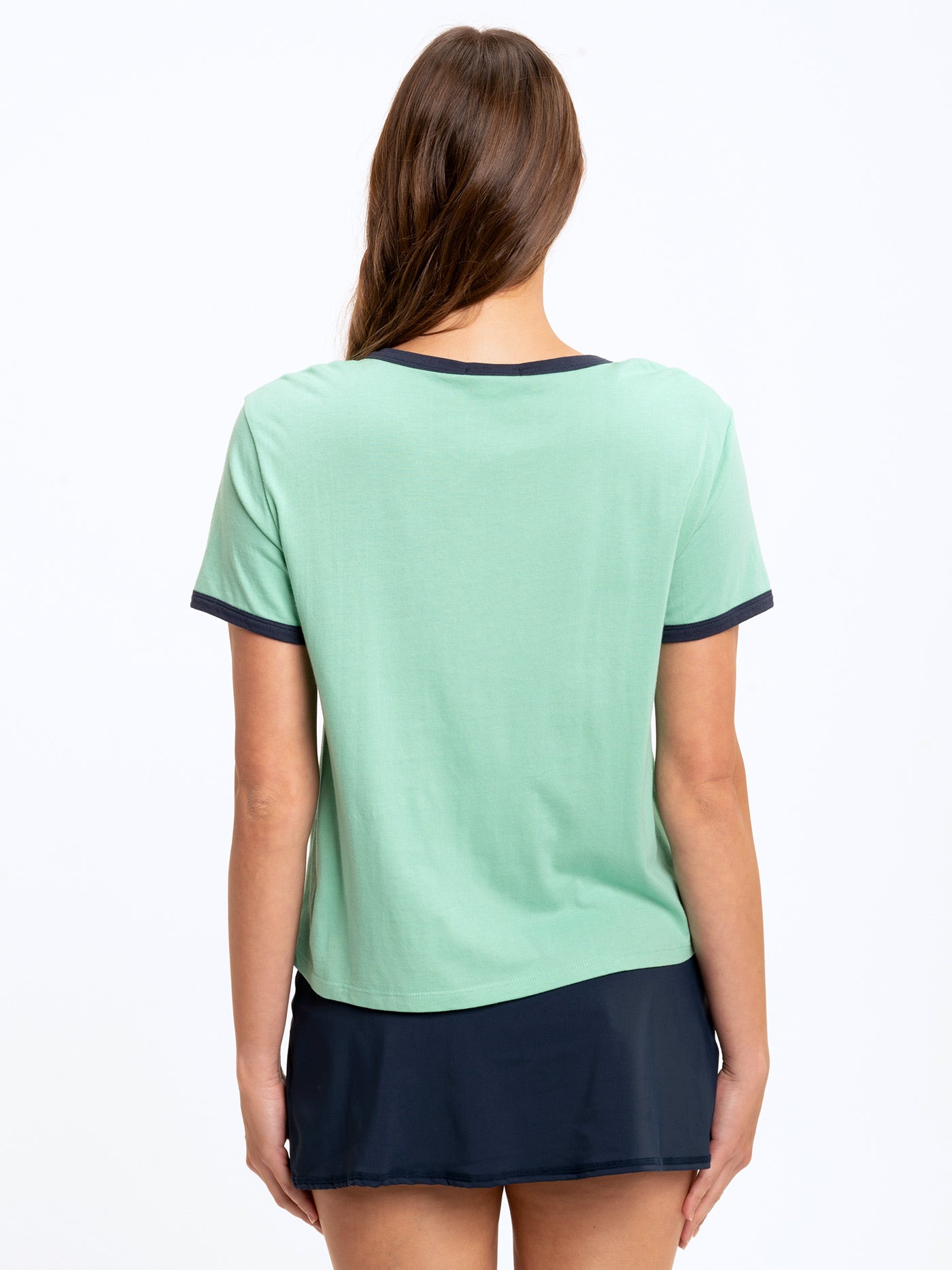 Clea Crop Ringer Tee: Soft Organic Cotton Modal Baby Tee