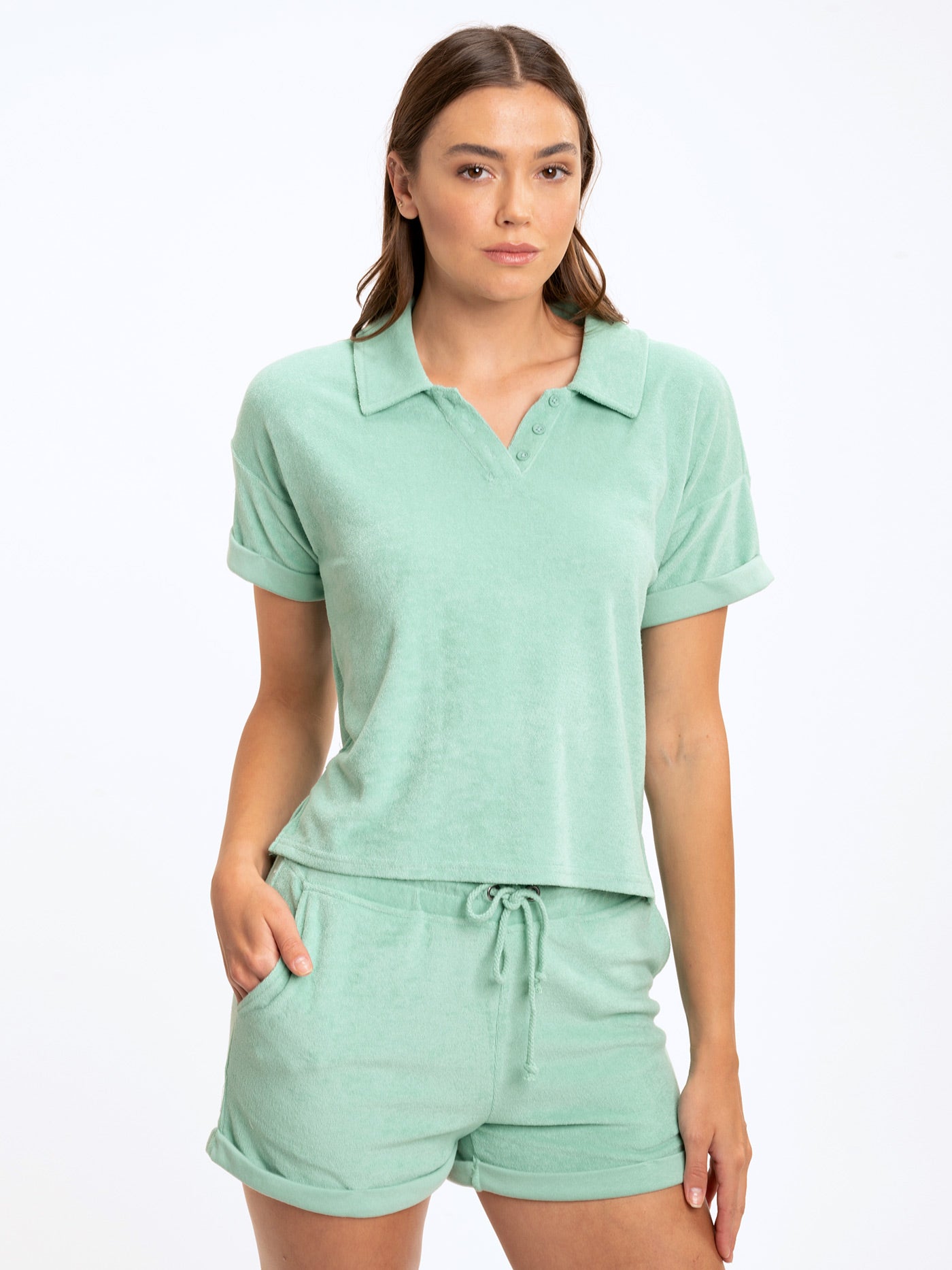 Larissa Terry Polo Shirt in Mint Green
