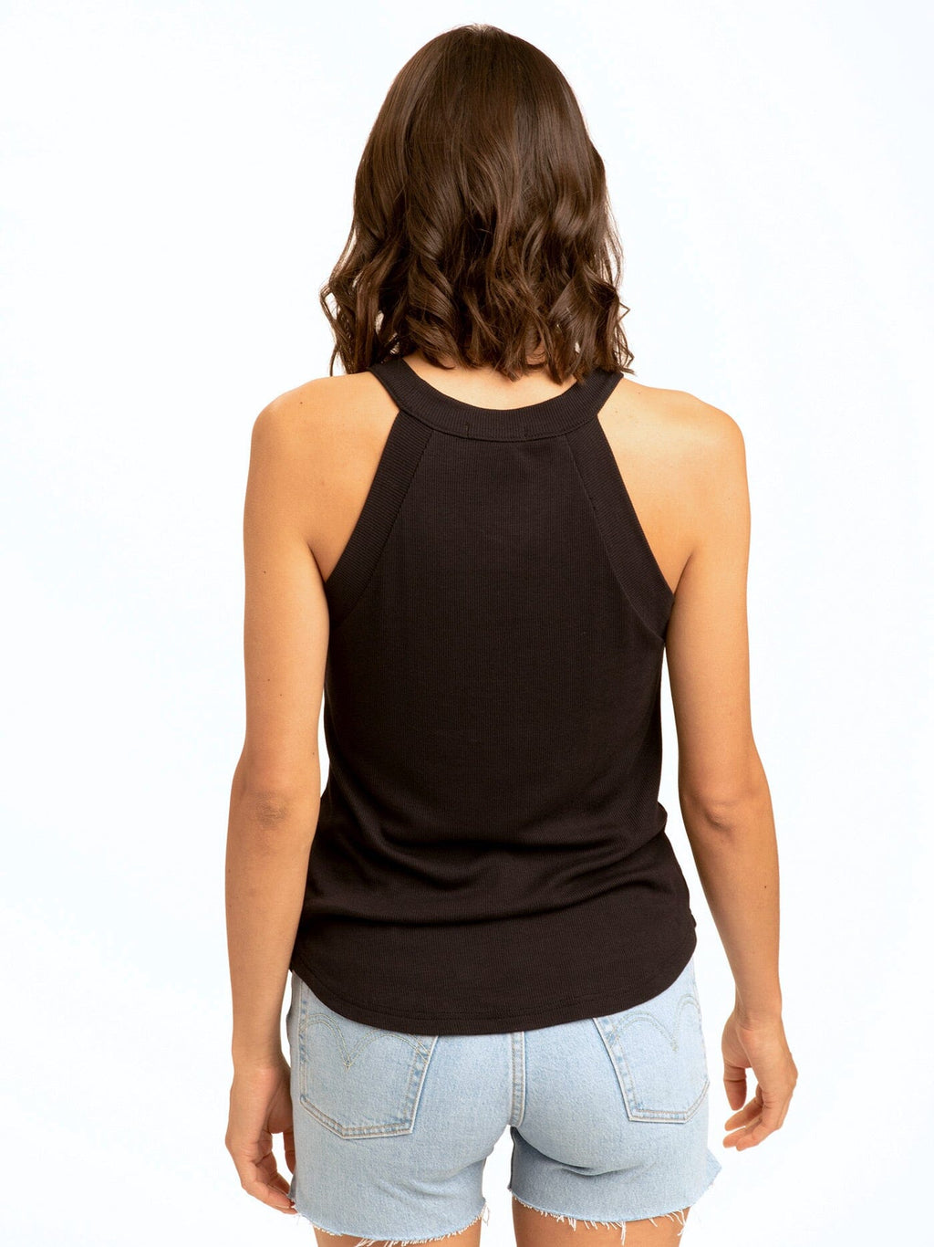 Maresia Feather Rib Tank in Black