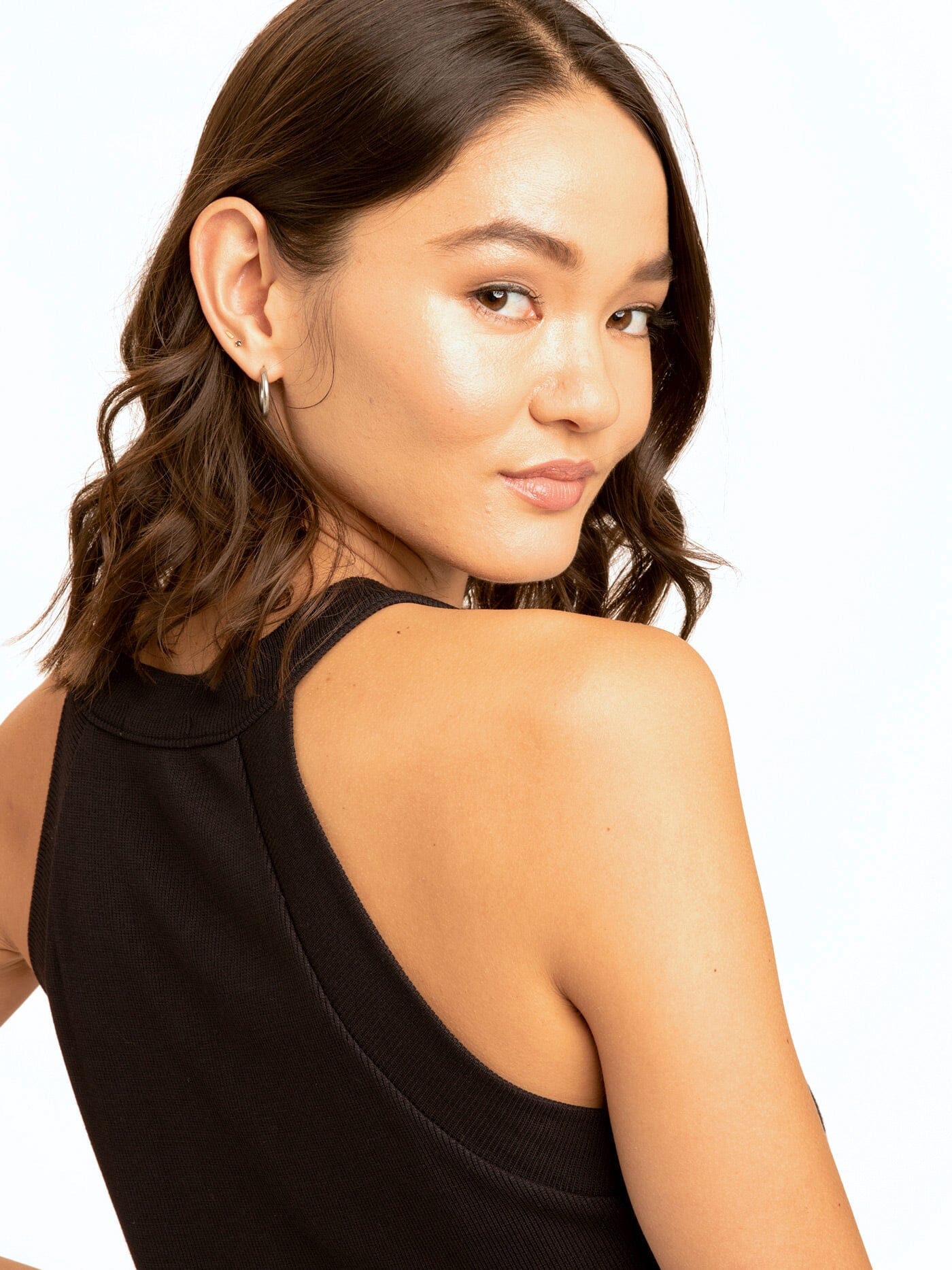 Maresia Feather Rib Tank in Black