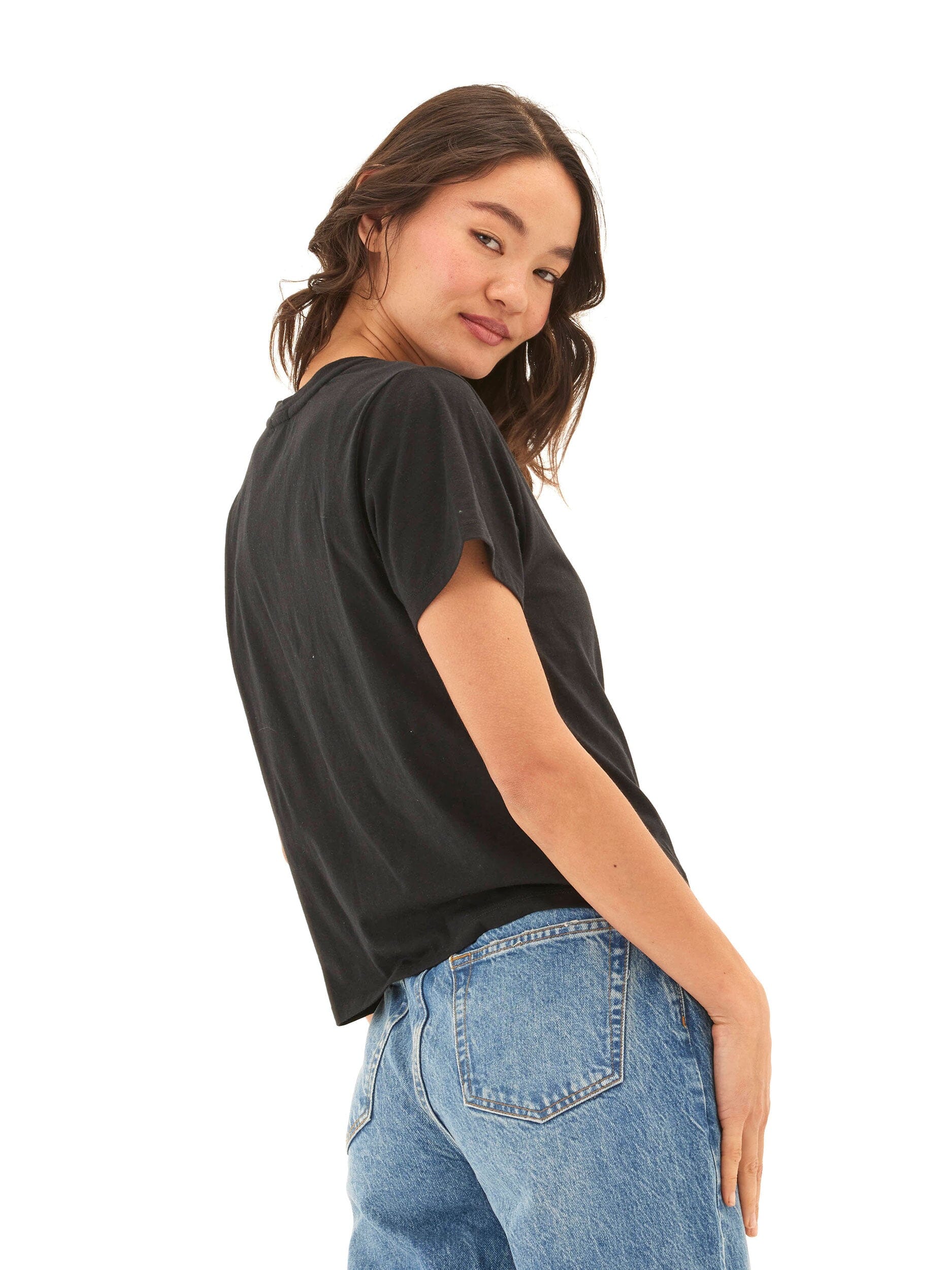 Core Triblend Jersey V-Neck Tee in Black