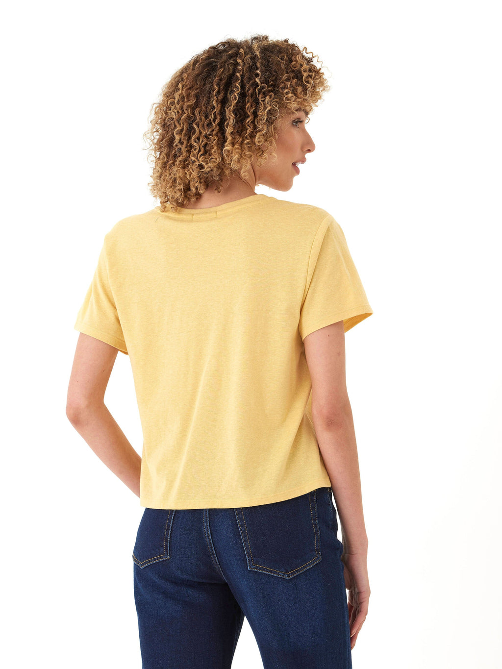 Women's Yellow Triblend Jersey V-Neck Tee