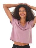 Women's Core Triblend Jersey V-Neck Tee in mauve and muted purple, minimalist everyday style.