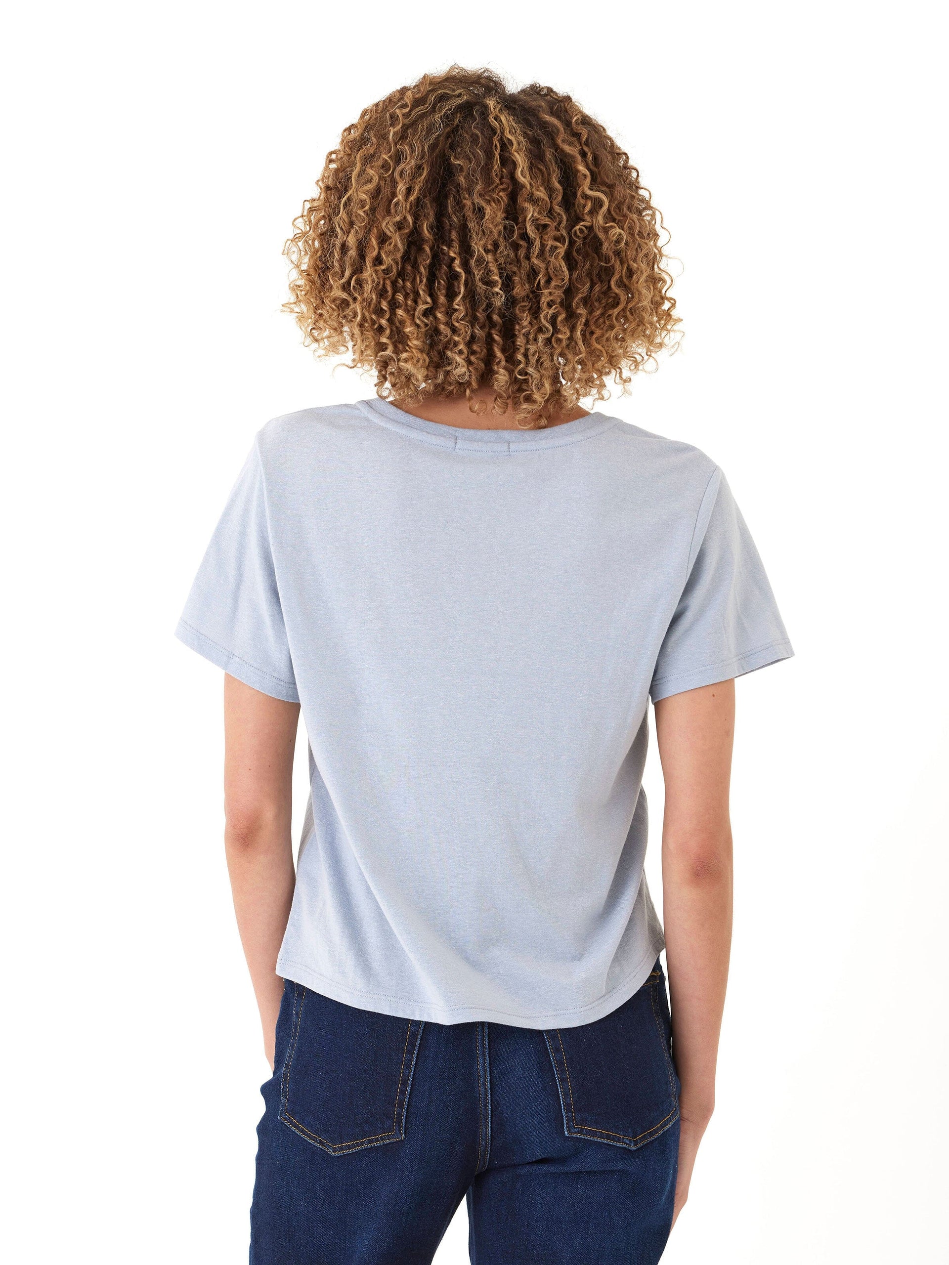 Women's Light Blue Triblend Jersey V-Neck Tee