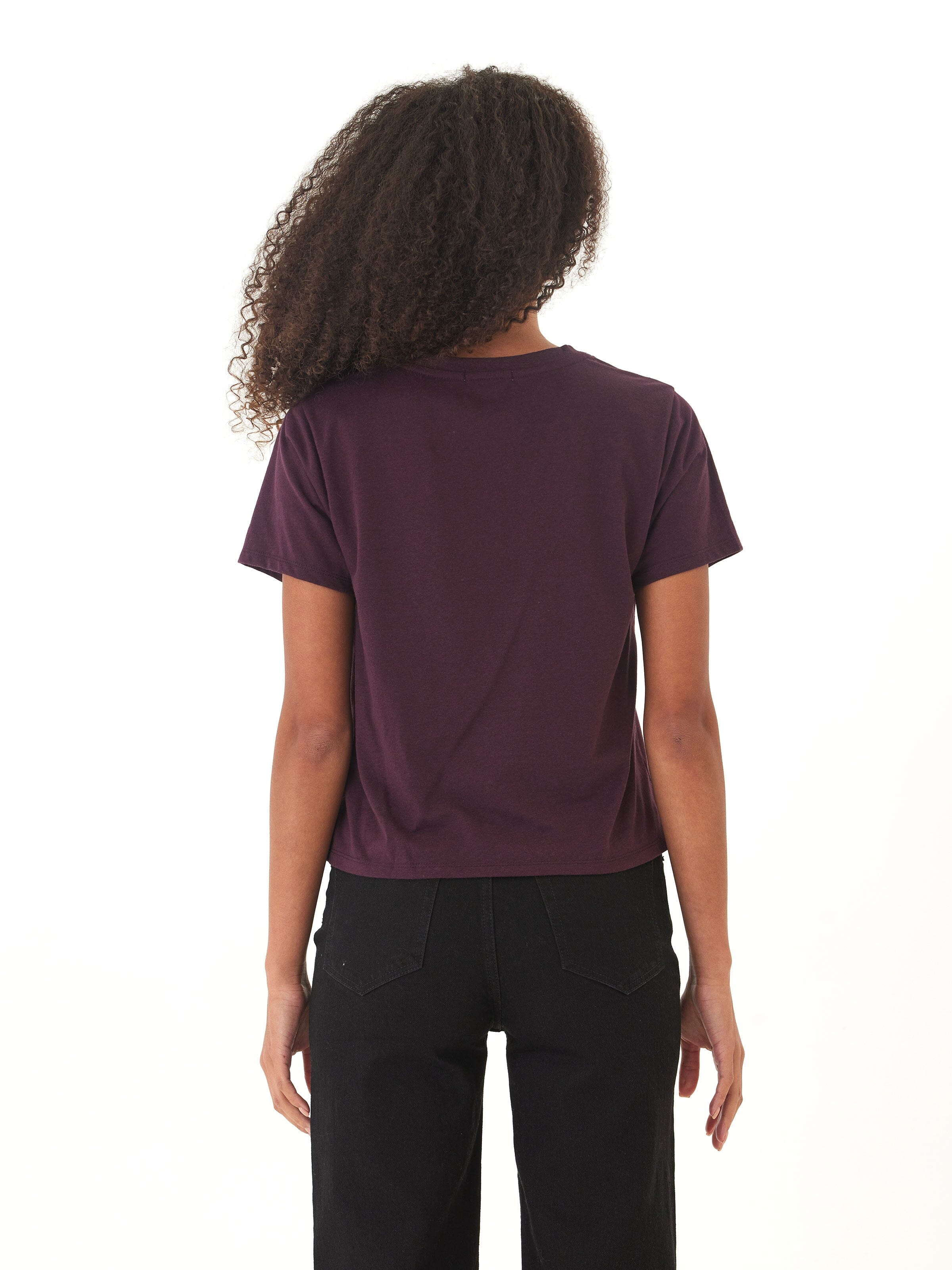 Women's Core Triblend Jersey V-Neck Tee in Dark Purple & Eggplant