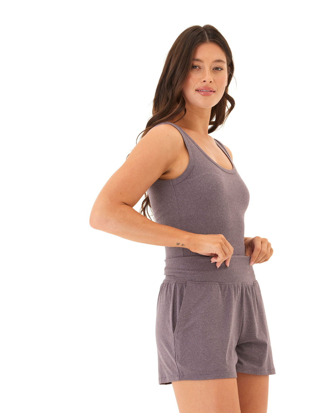 Core Luxe Jersey Tank Top - Fitted Scoop Neck Sleeveless Knit