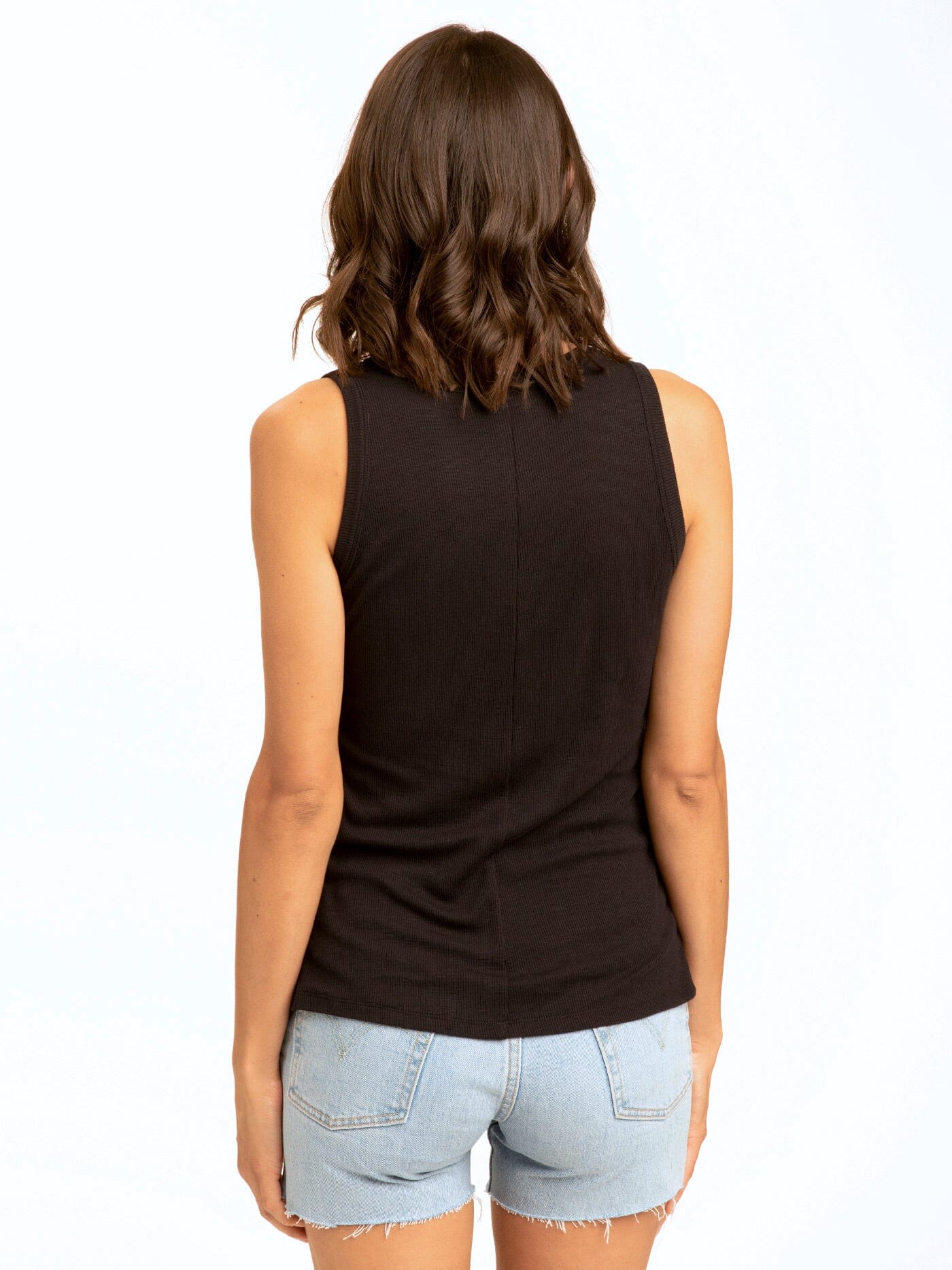 Amazonia Feather Rib Tank: Essential Scoop Neck Slim Fit Top