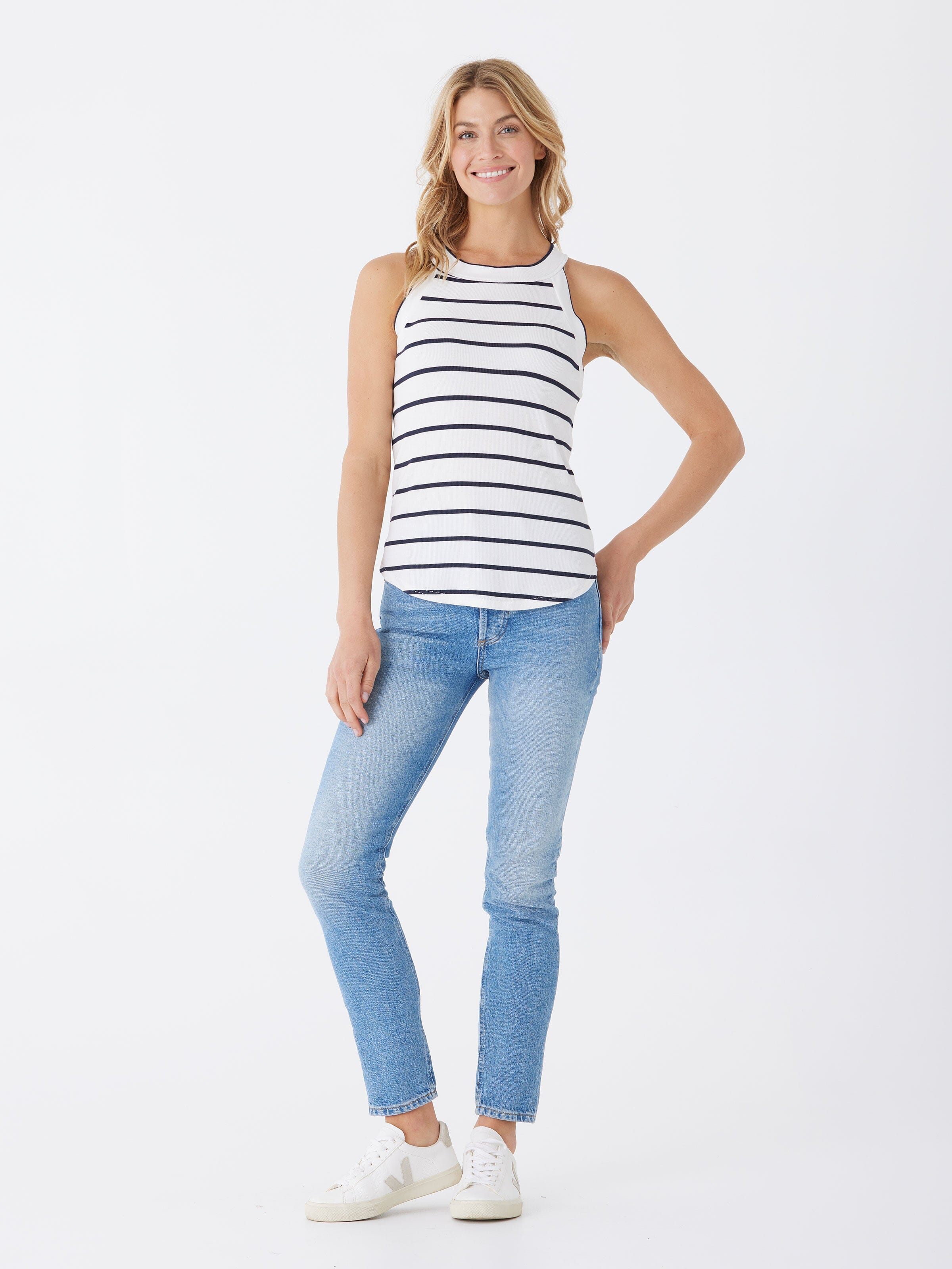 Maresia Feather Rib Tank - High Neck Sleeveless Layering Top