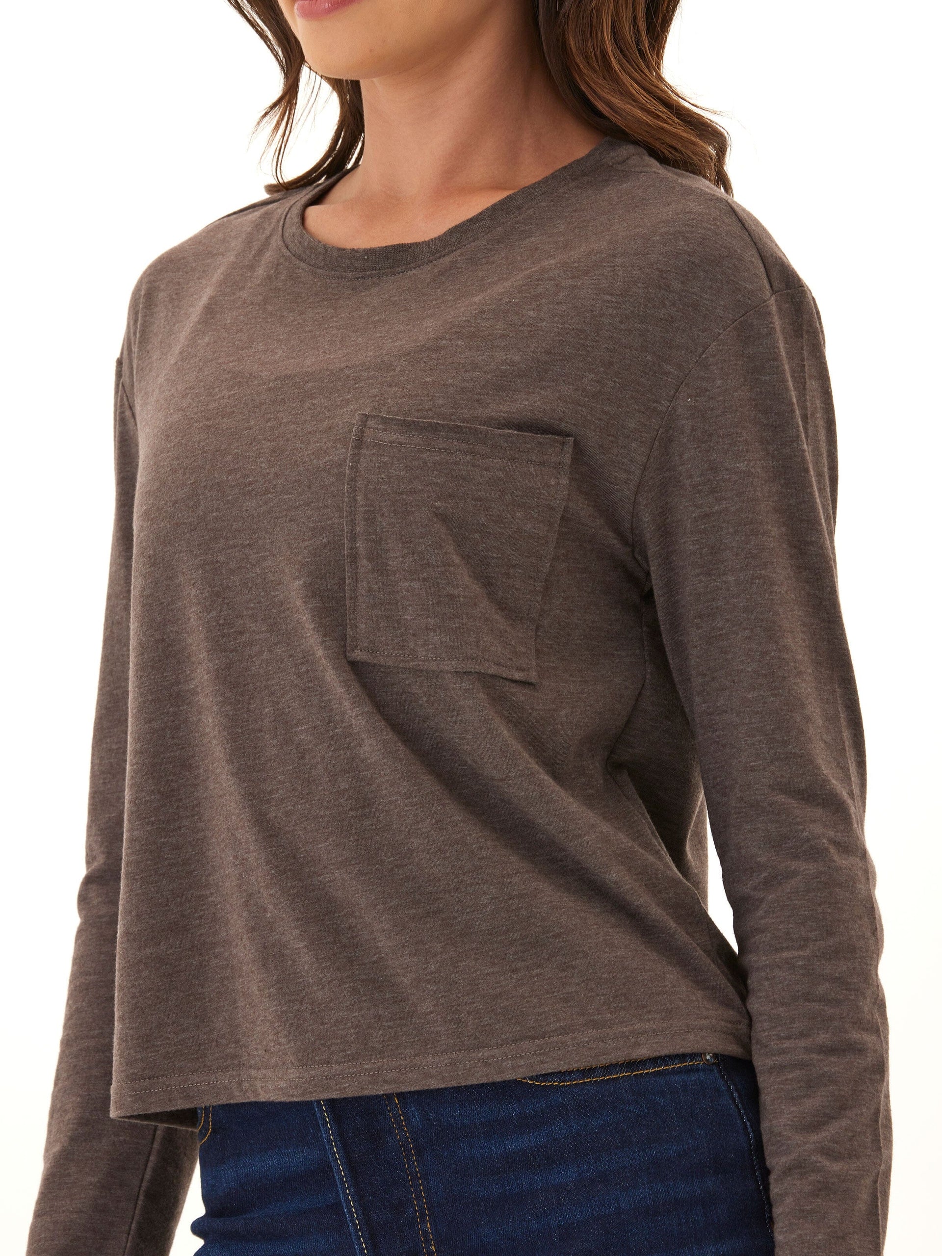 Women's Maggie Long Sleeve Triblend Pocket Tee