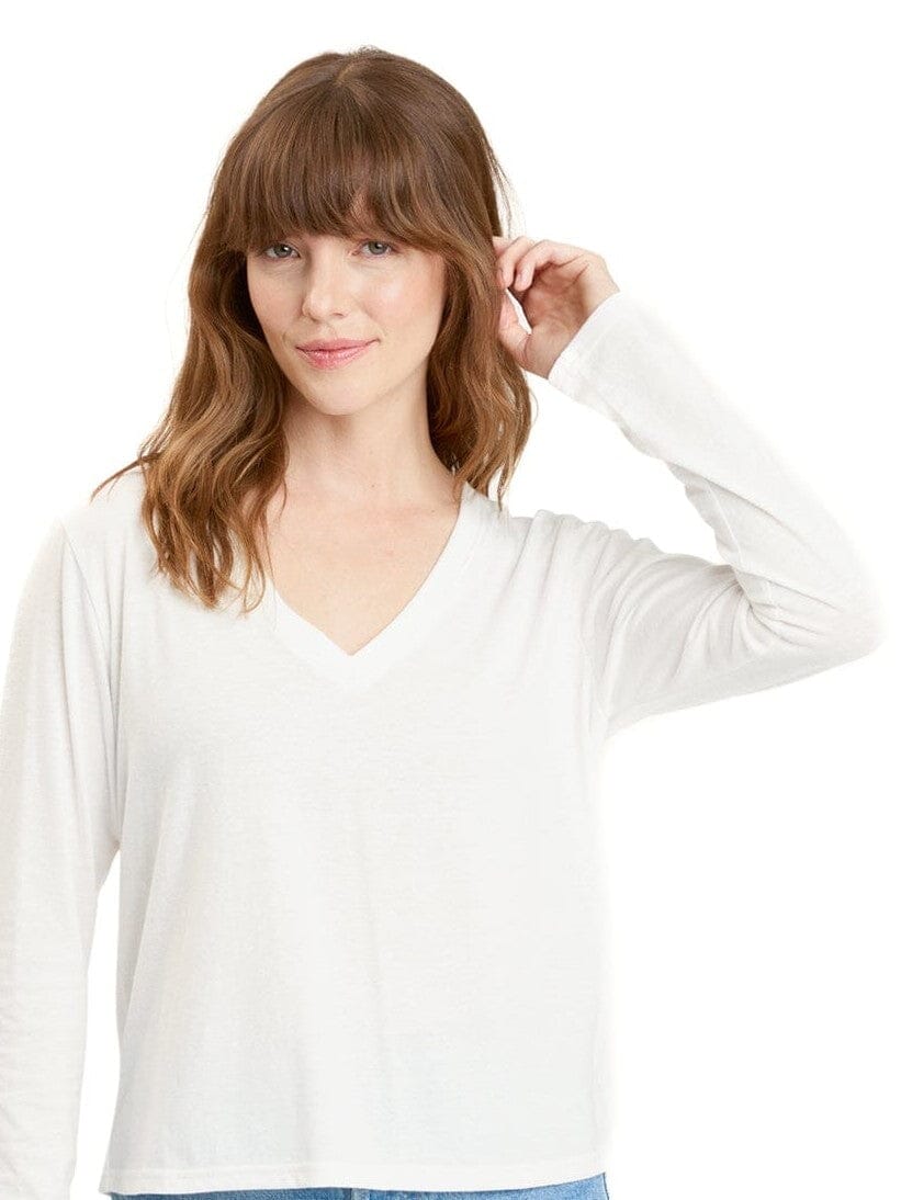 Ada Triblend Long Sleeve V-Neck Tee in a comfortable, lightweight fabric
