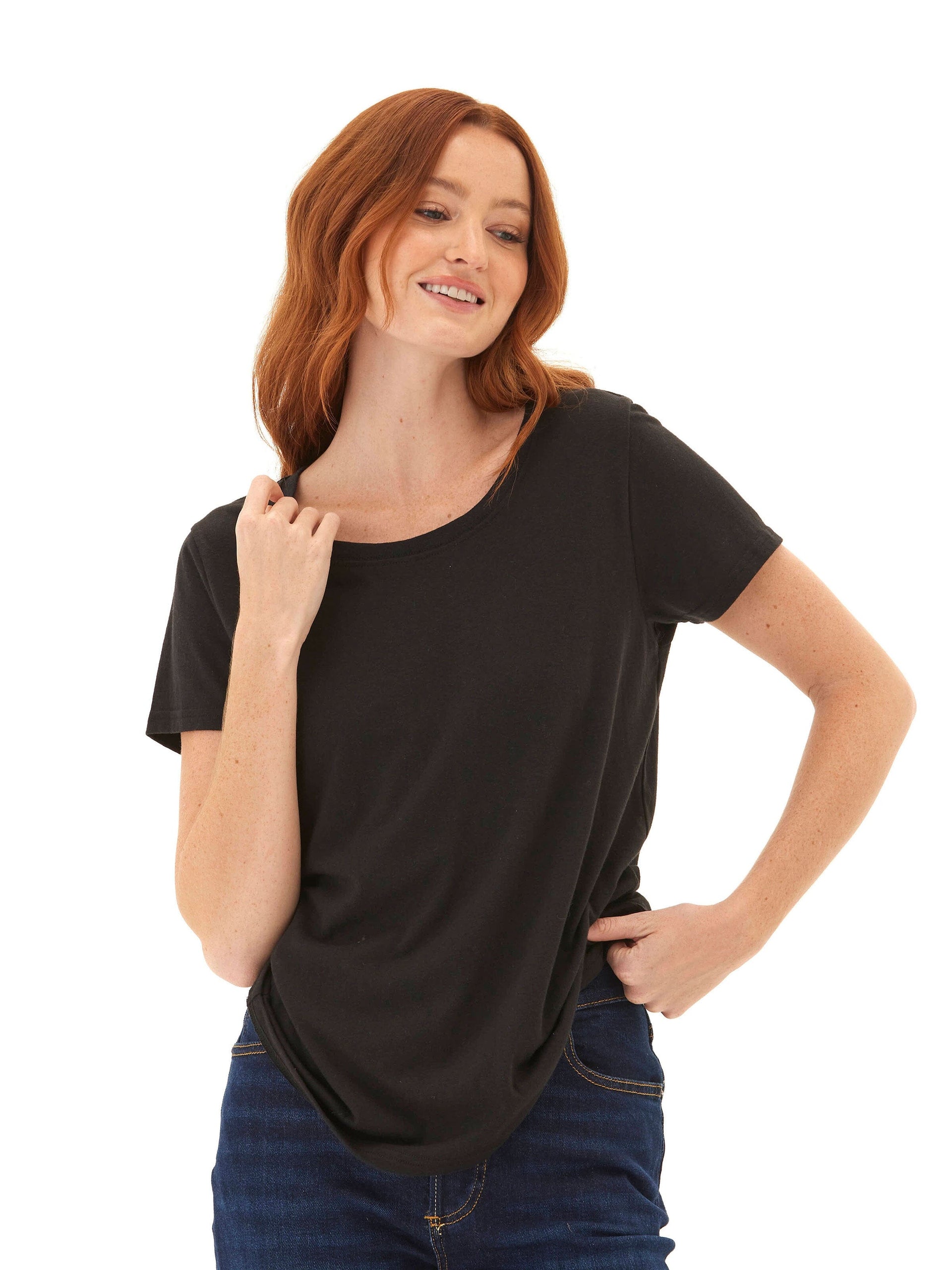 Core Triblend Jersey Crew Neck Tee in Black