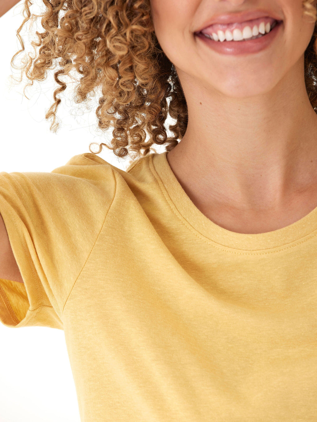 Women's Yellow Triblend Jersey Crew Neck Tee