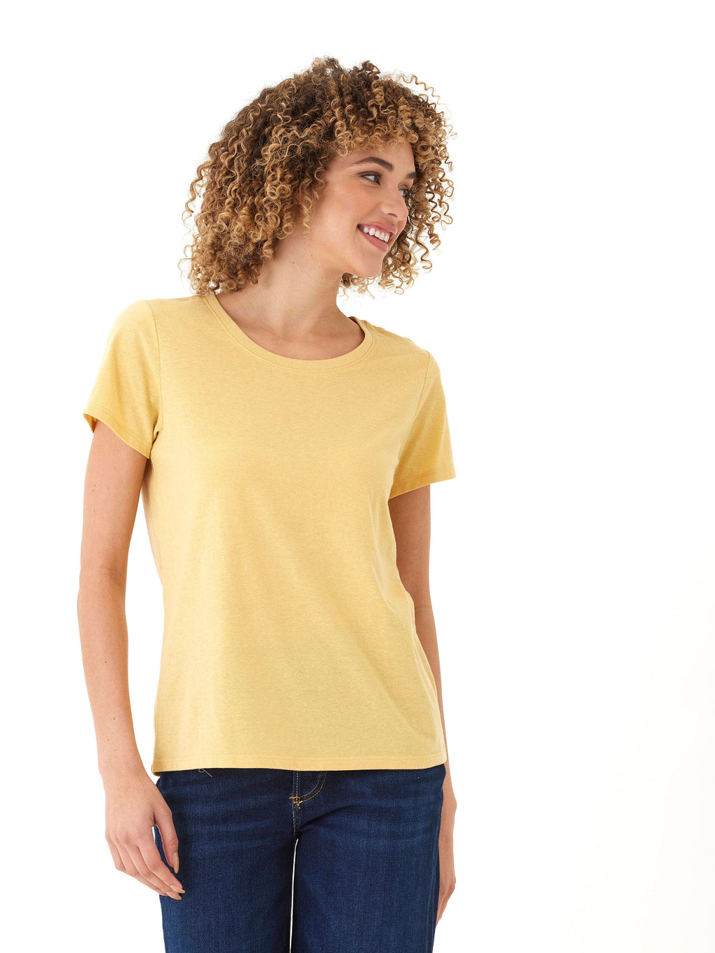 Women's Yellow Triblend Jersey Crew Neck Tee