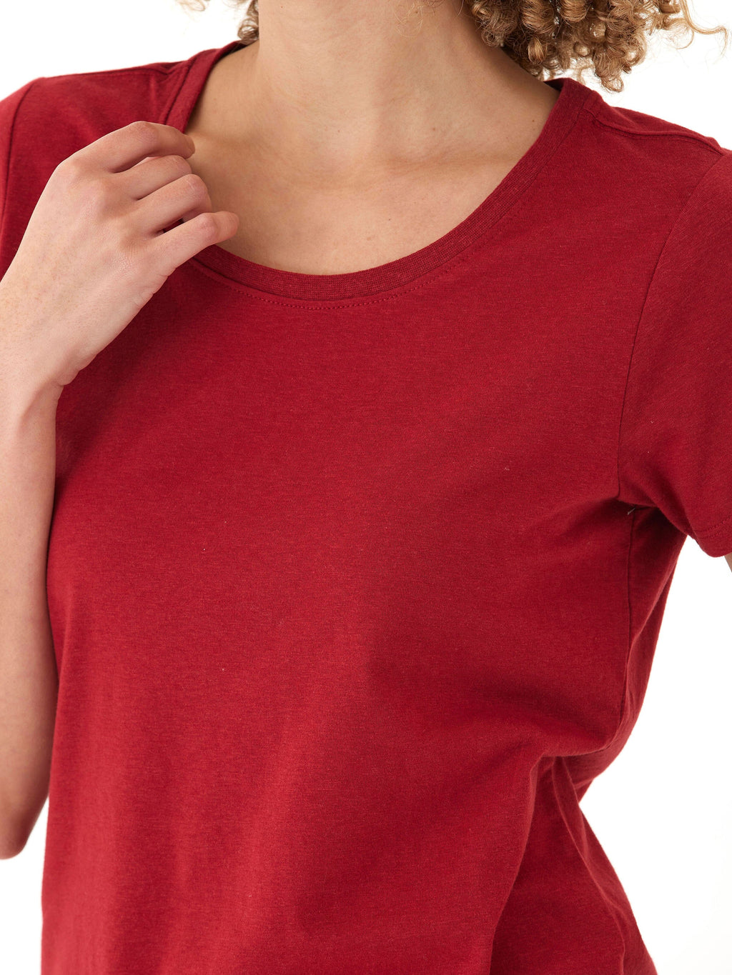 Women's Red Triblend Jersey Crew Neck Tee
